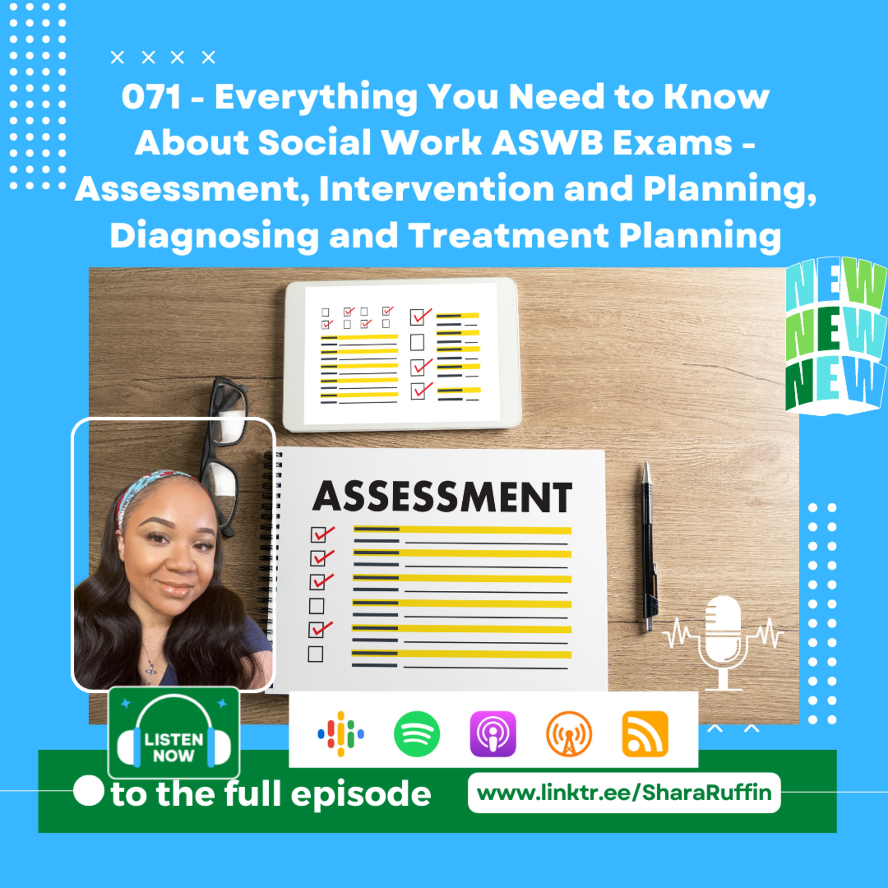 071 - Everything You Need to Know About Social Work ASWB Exams - Assessment, Intervention and Planning, Diagnosing and Treatment Planning episode artwork