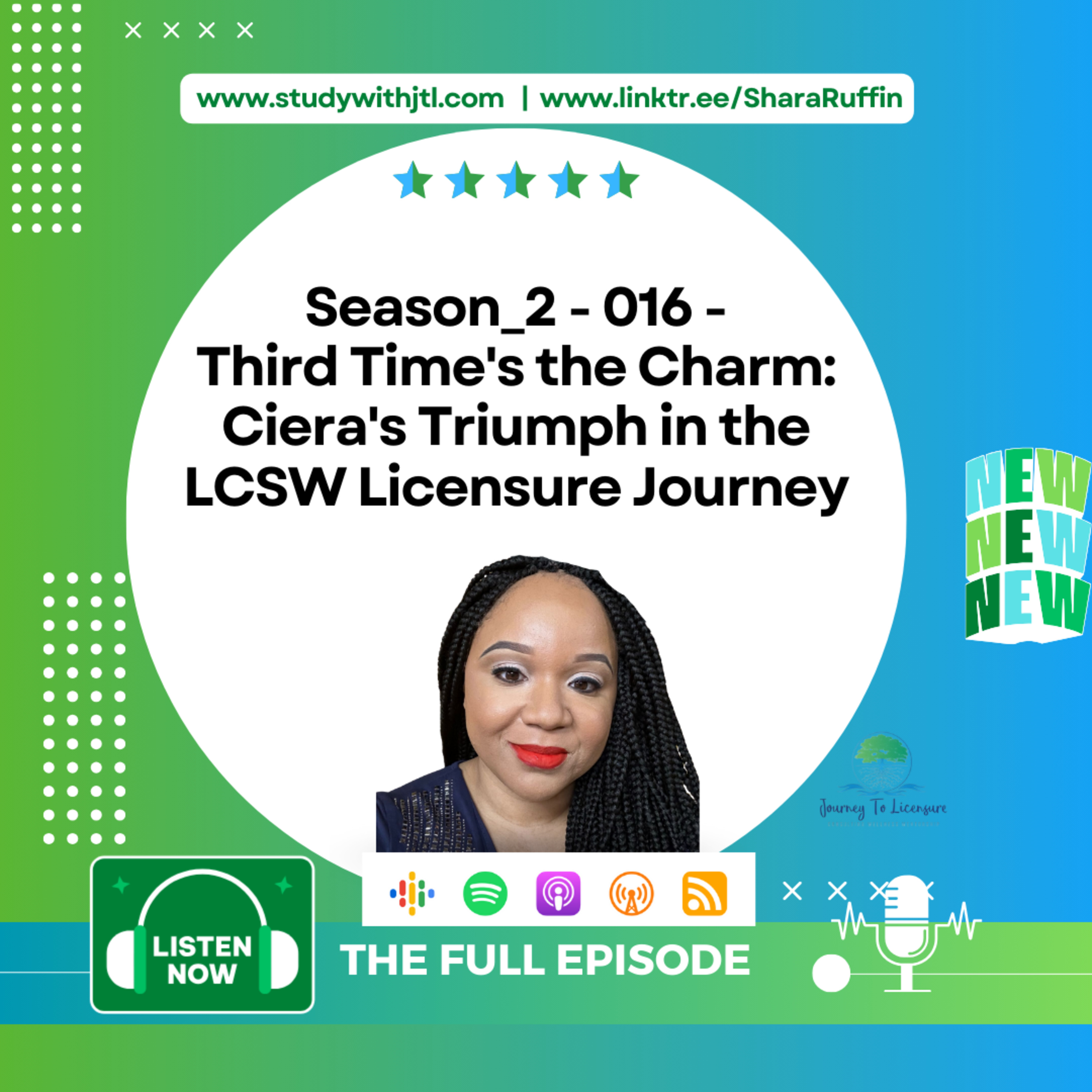 Season_2 - 016 - Third Time's the Charm: Ciera's Triumph in the LCSW Licensure Journey  episode artwork