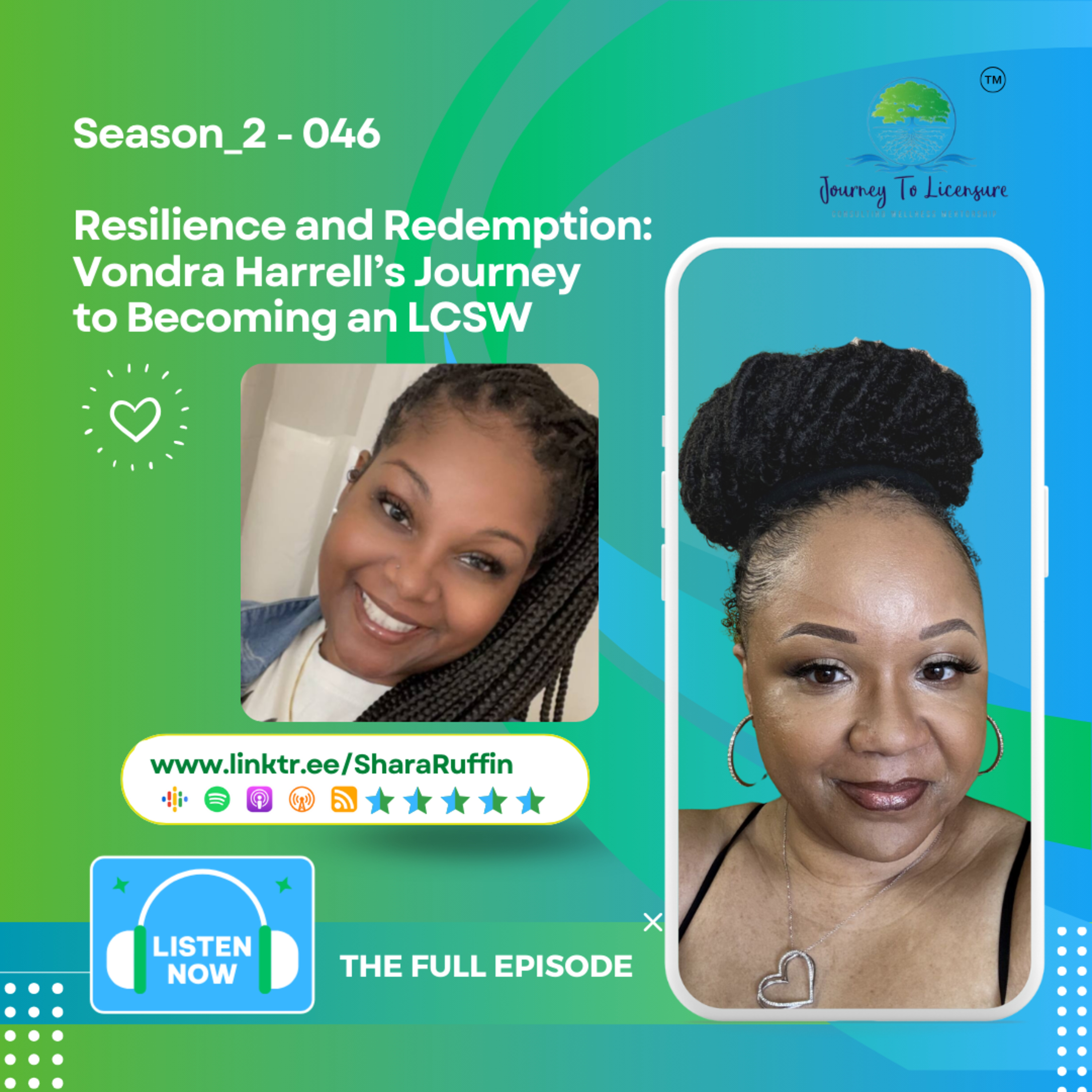 Season_2 - 046 - Resilience and Redemption: Vondra Harrell’s Journey to Becoming an LCSW  episode artwork