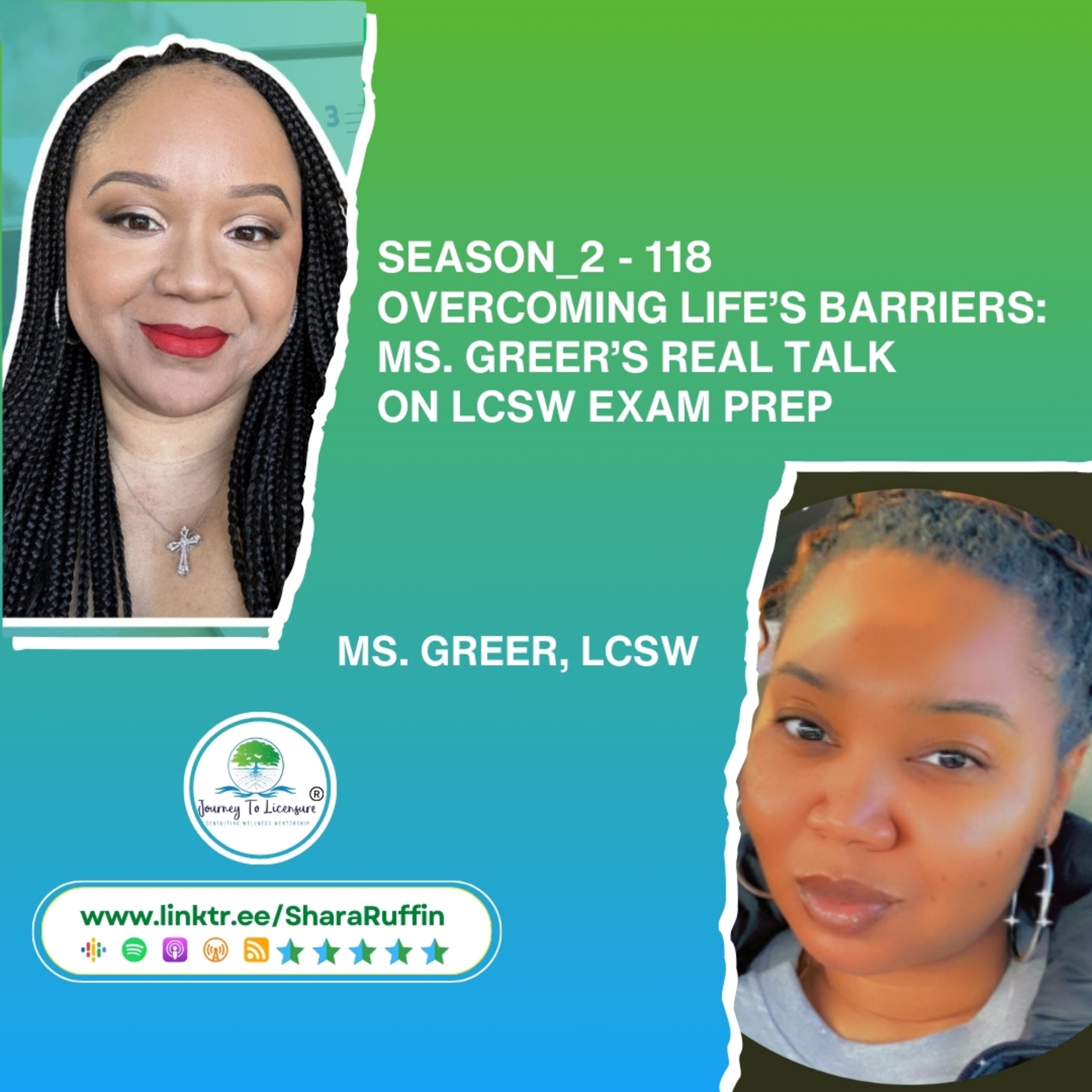 Season_2 - 118 - Overcoming Life’s Barriers: Ms. Greer’s Real Talk on LCSW Exam Prep episode artwork