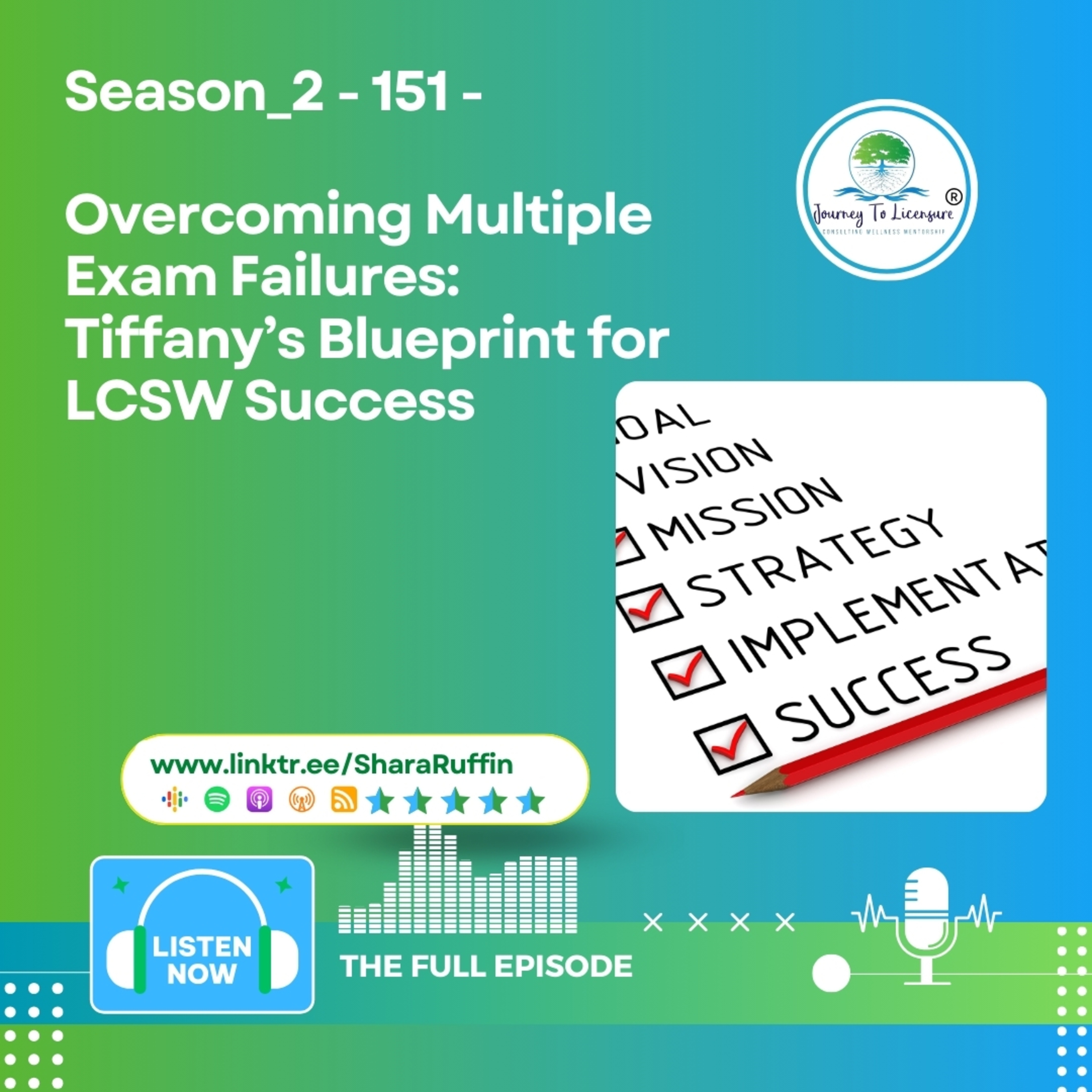 Season_2 - 151 - Overcoming Multiple Exam Failures: Tiffany’s Blueprint for LCSW Success episode artwork