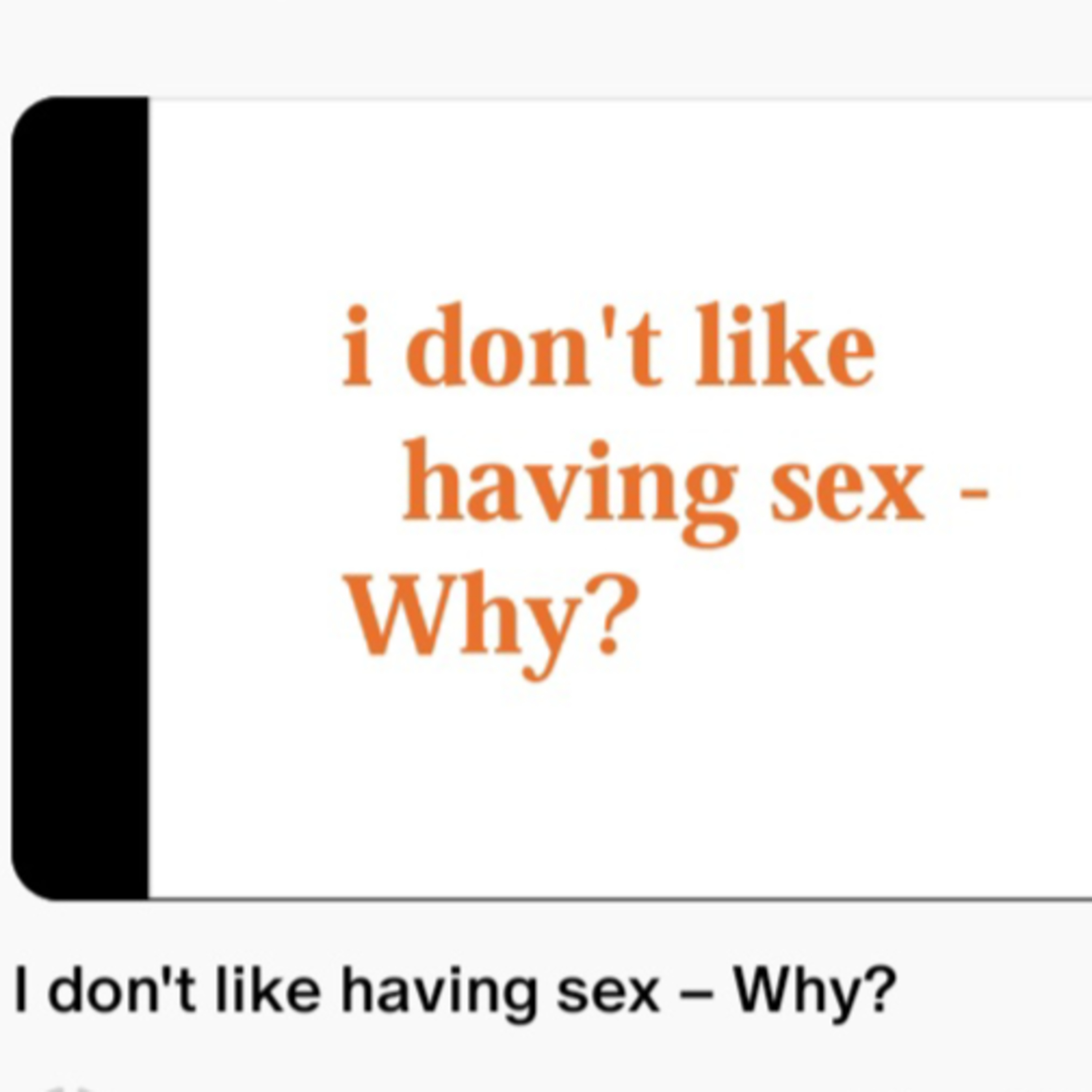 i don't like having sex - Why? episode artwork