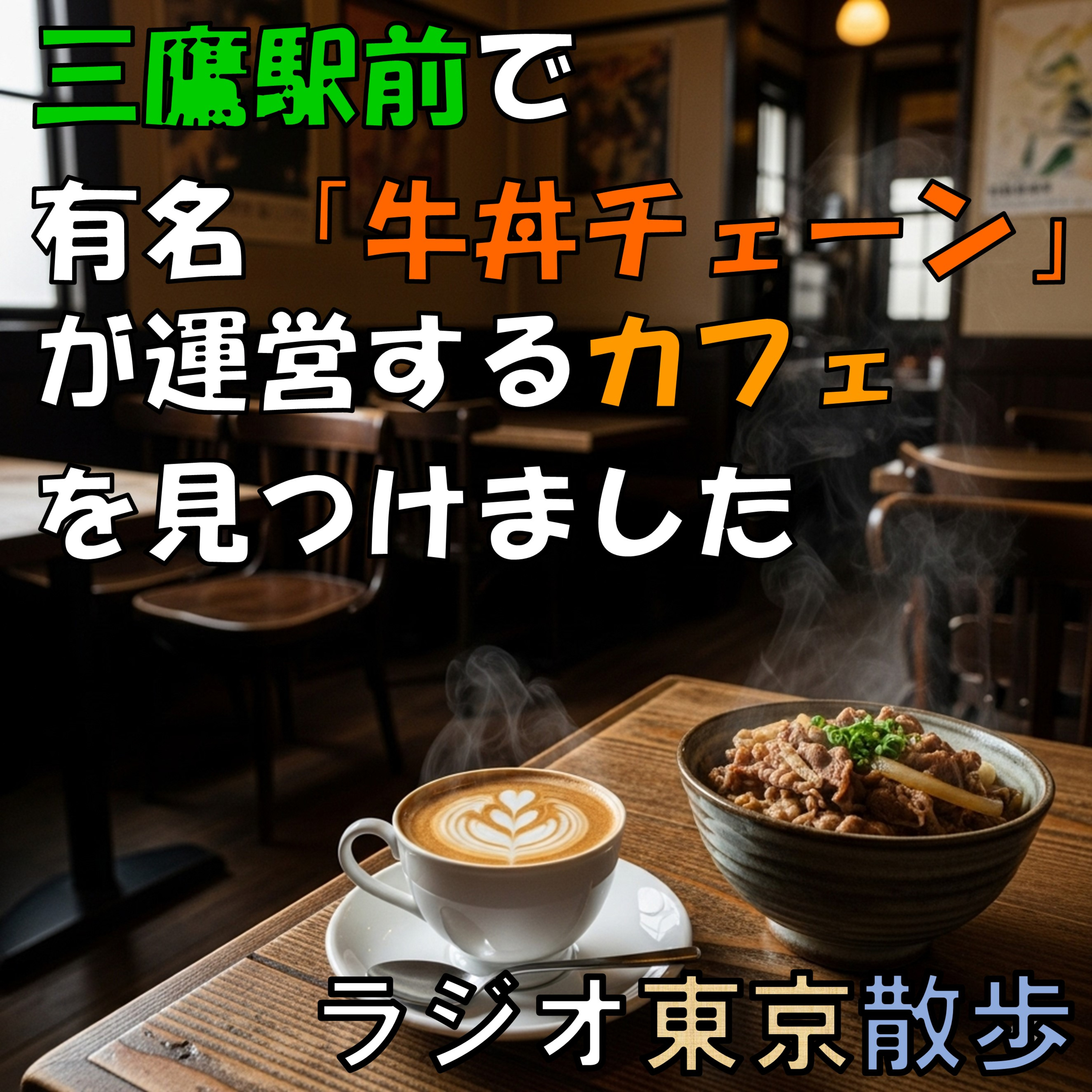 三鷹駅前には牛丼で有名な「あのお店」が運営するカフェがあります episode artwork
