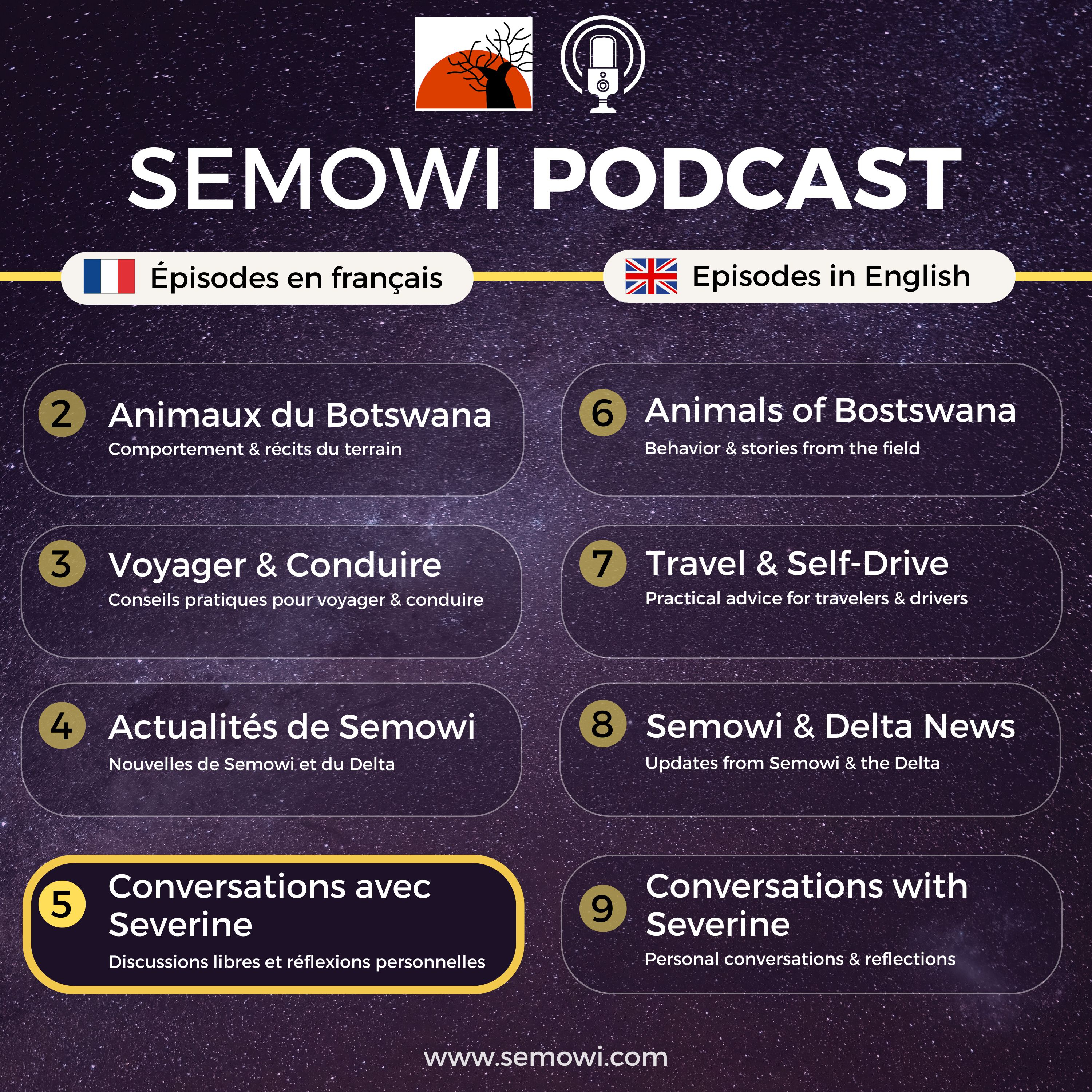Notre nouveau site est en ligne ! Bienvenue dans le nouvel univers de Semowi Nature Camp episode artwork