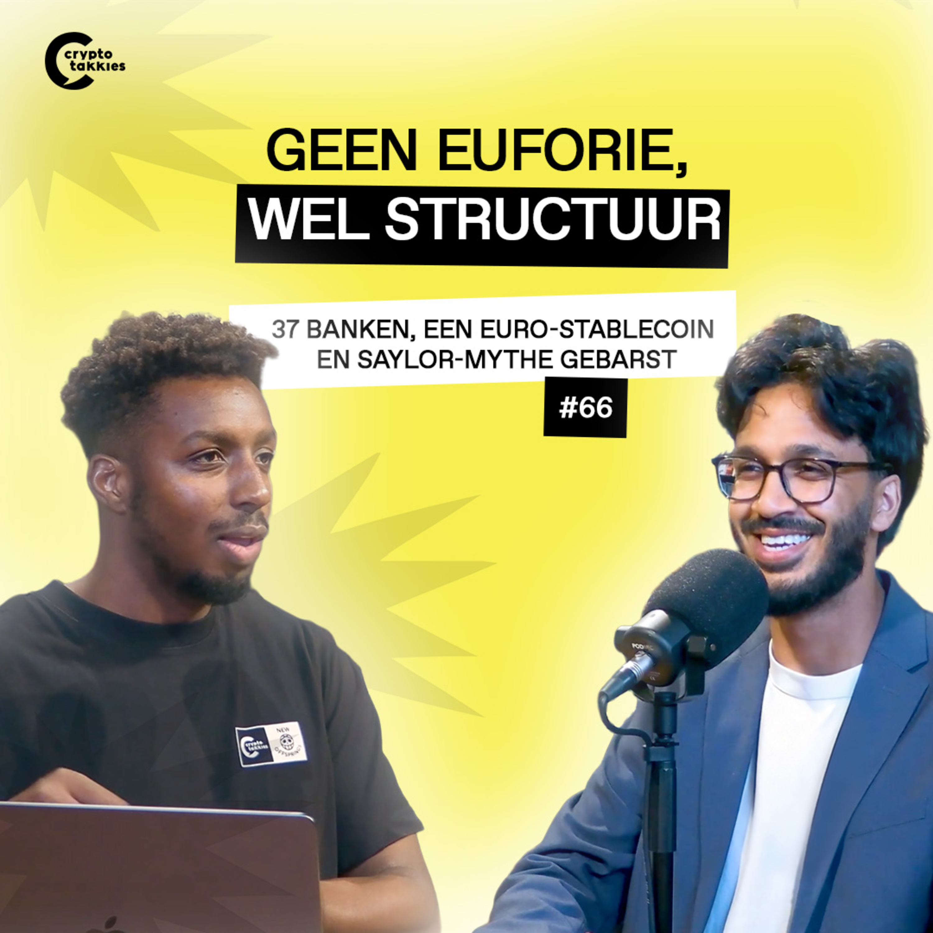 #66 Geen euforie, wel structuur | "37 banken, een euro-stablecoin en Saylor-mythe gebarst”  episode artwork