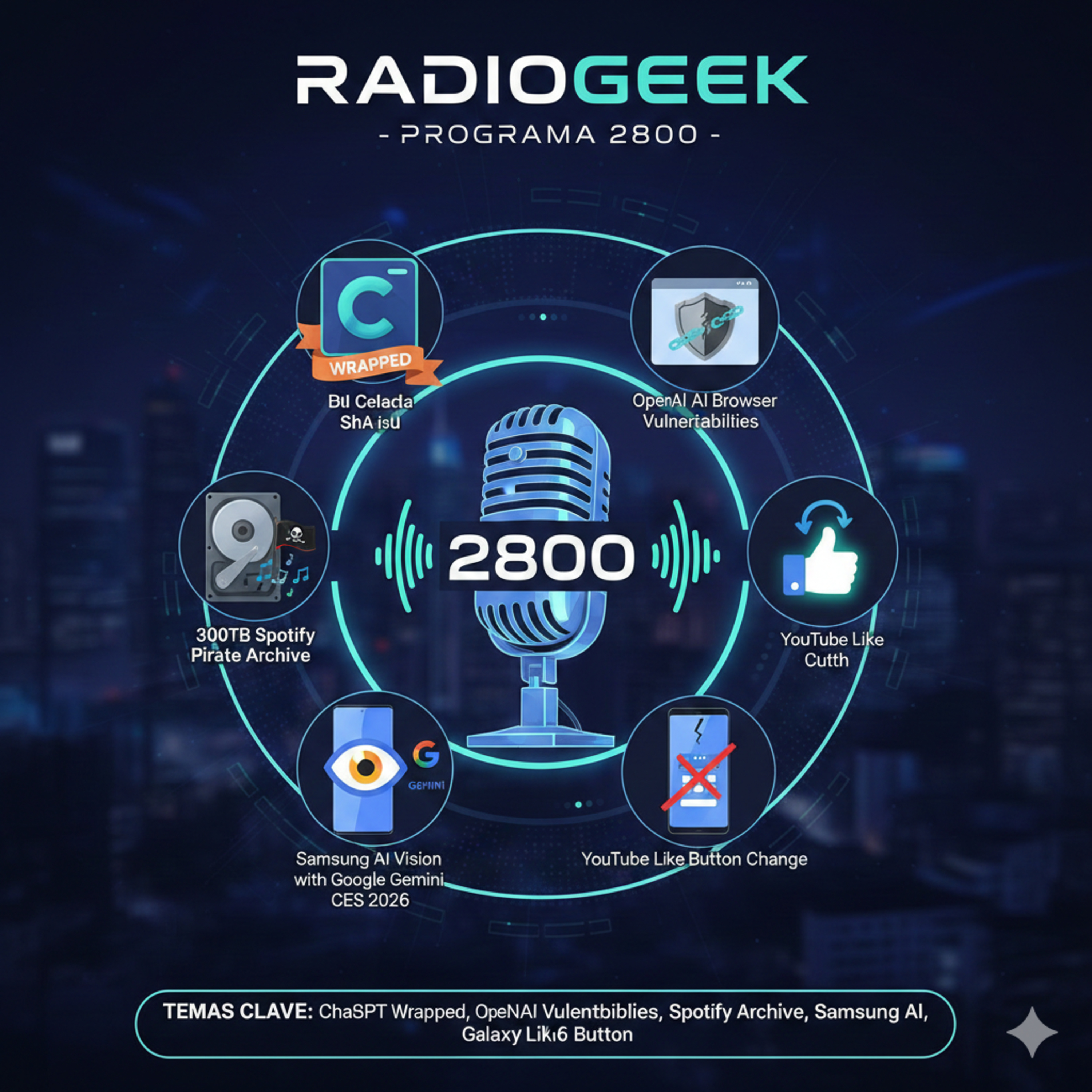 Radiogeek 2800 - ChatGPT copia a Spotify con su Wrapped episode artwork