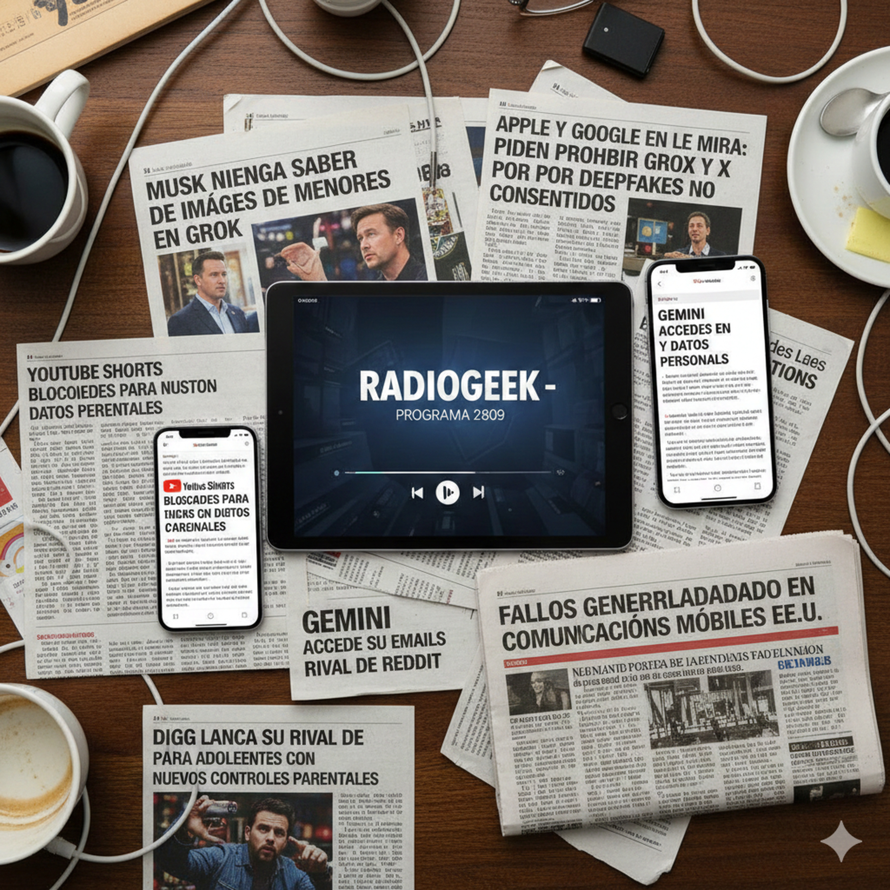 Radiogeek 2809 - Musk niega tener conocimiento de imágenes sexuales de menores desde Grok episode artwork