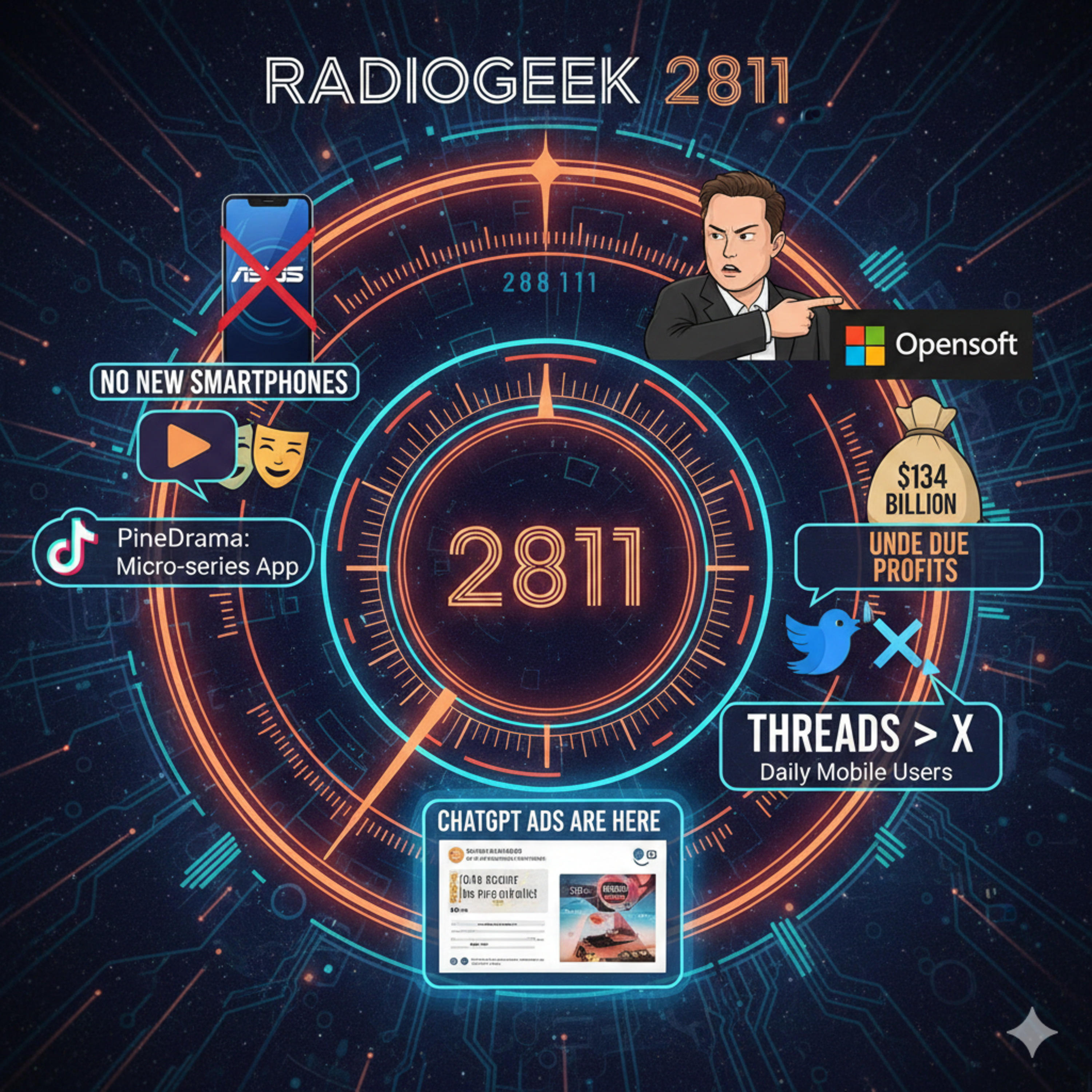 Radiogeek 2811 - OpenIA nos mintió! ChatGPT va tener publicidad! episode artwork