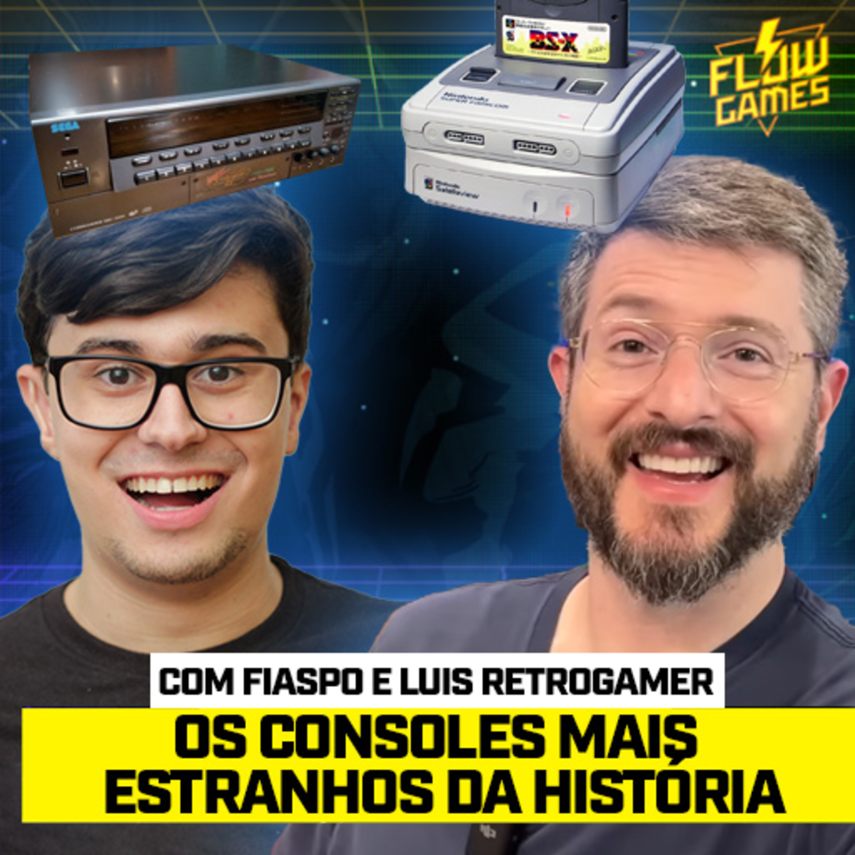 Os CONSOLES MAIS ESTRANHOS da história! Com FIASPO e LUIS RETROGAMER - #118 #flowgames episode artwork