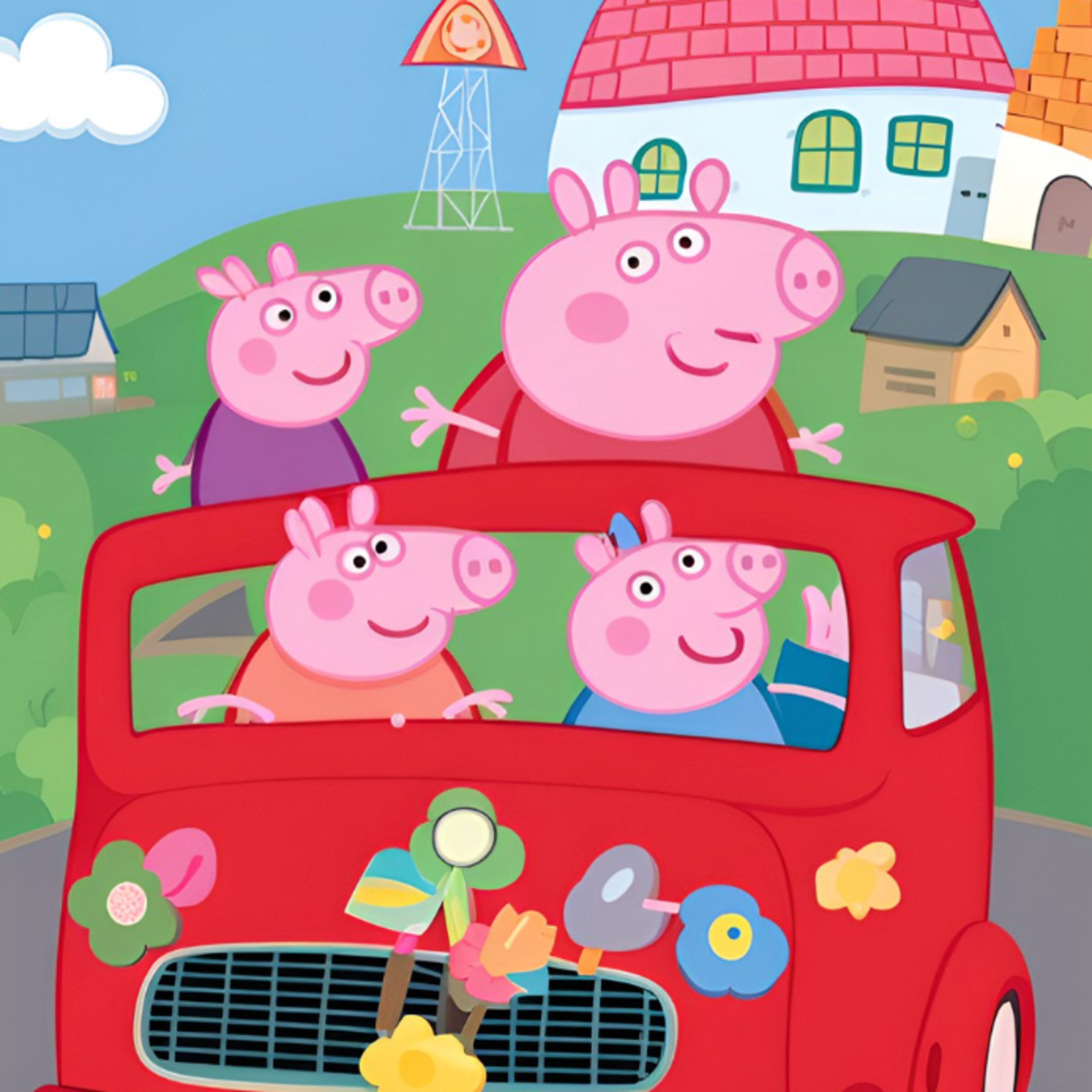 Peppa pig visits Pete the cat's groovy music concert