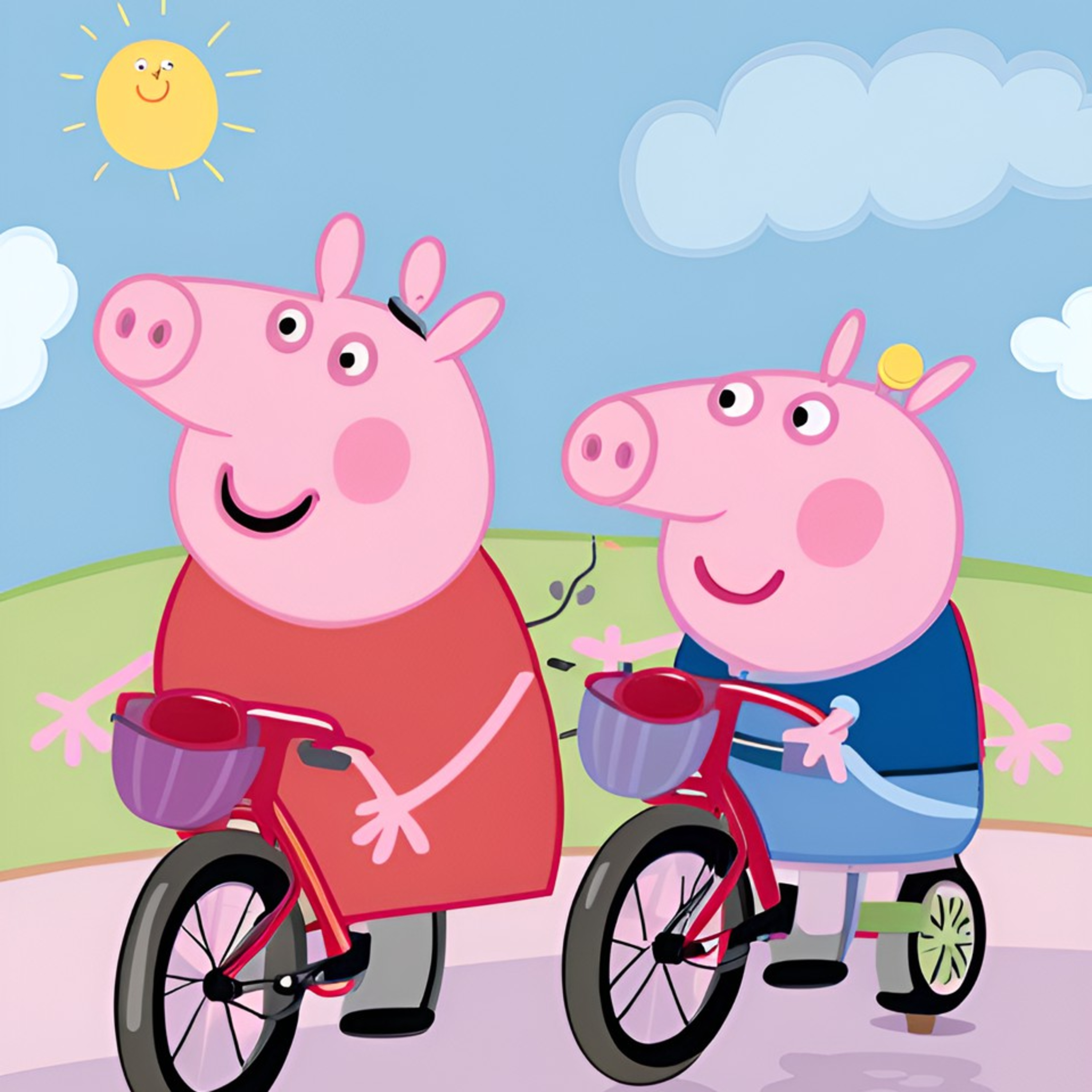 Peppa Pig learns how to cycle and had lots and lots of fun!! #cycling #readalong #peppapig