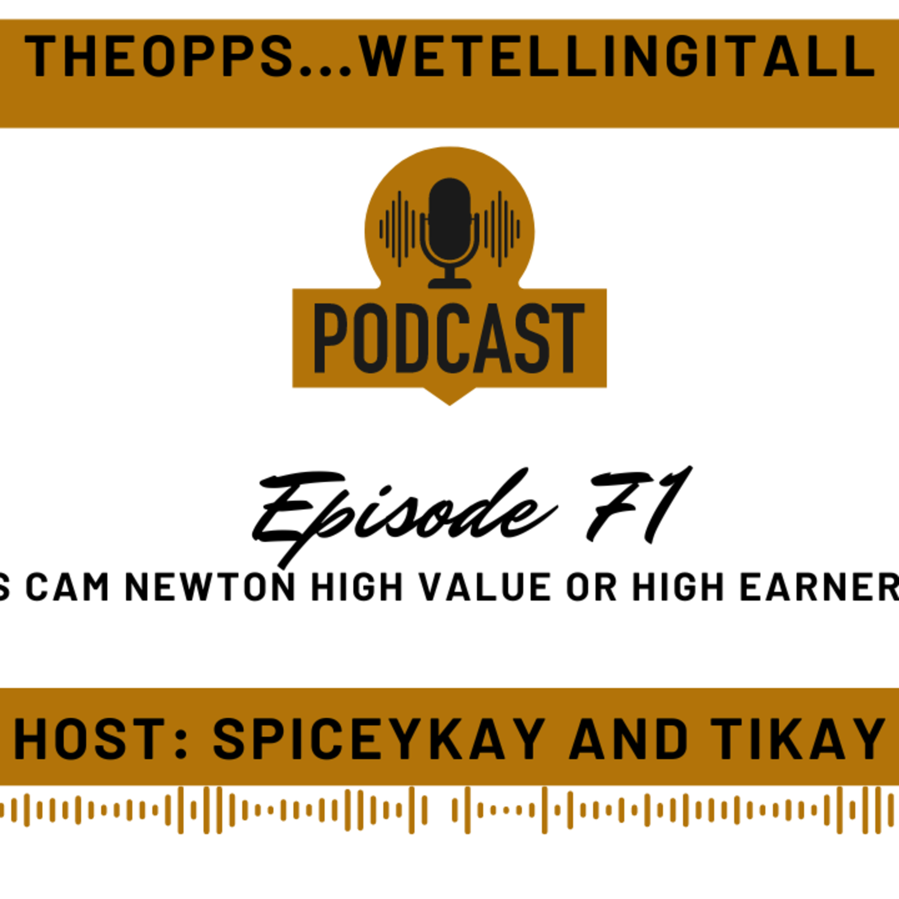 Episode 71.....Is Cam Newton's High Value or High Earner?