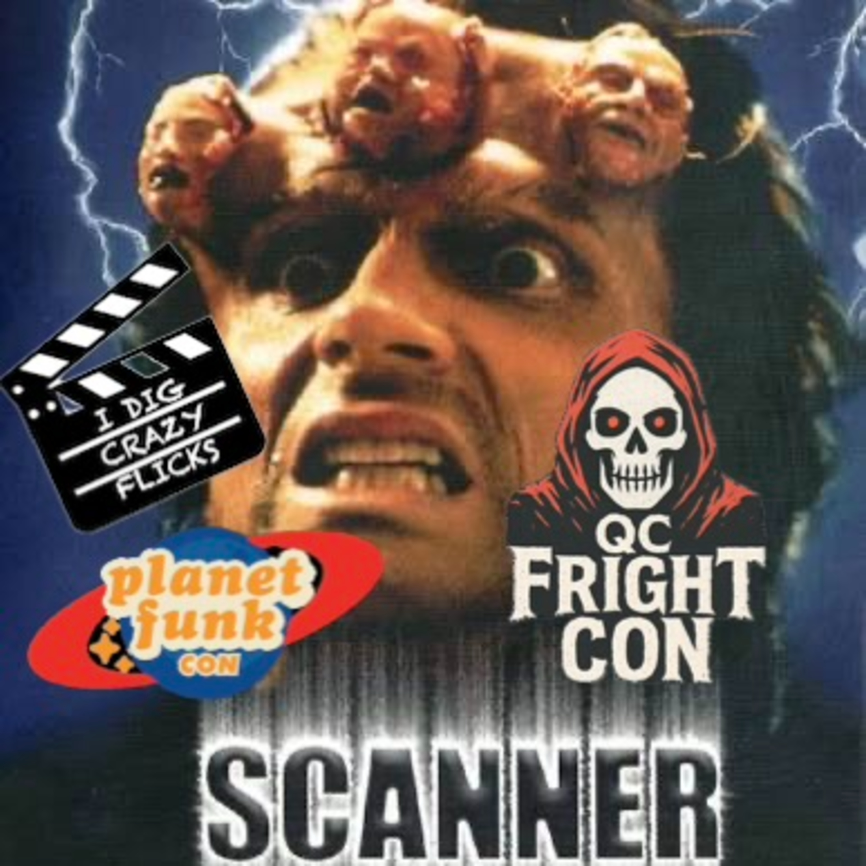 Planet Funk Con, QC Fright Con, and "Scanner Cop" episode artwork