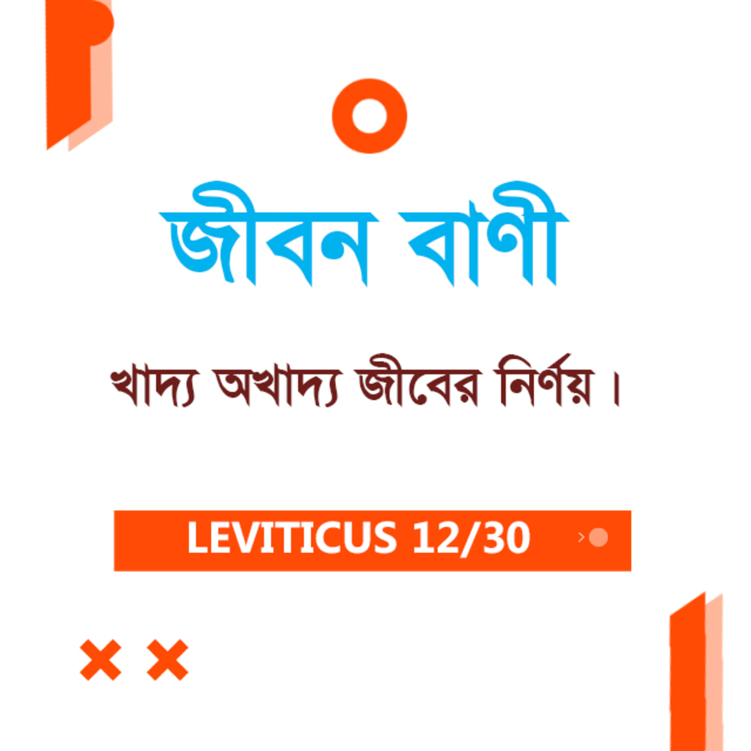Bengali Bible Study 0170 Leviticus 11: 13 - 12 : 1 - 4 লেবীয় ১১: ১৩ - ১২ : ১ - ৪ TWR India Jeeban Bani episode artwork