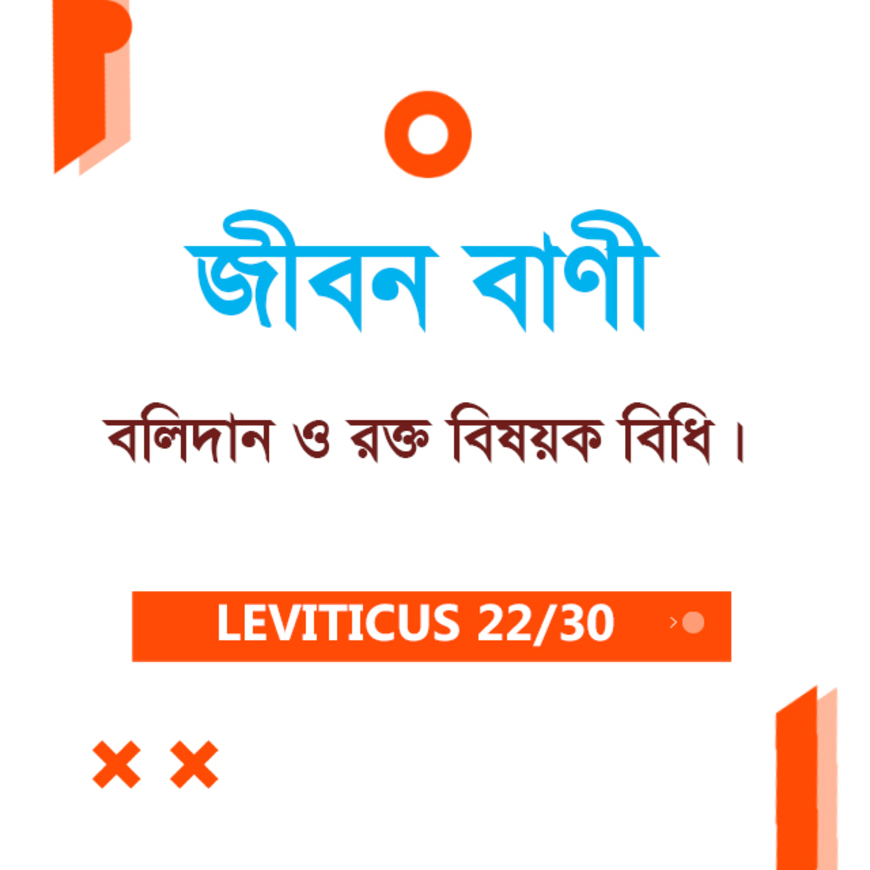 Bengali Bible Study 0180 Leviticus 17 : 7 - Ch 19 লেবীয় ১৭ : ৭ - ১৯ TWR India Jeeban Bani episode artwork