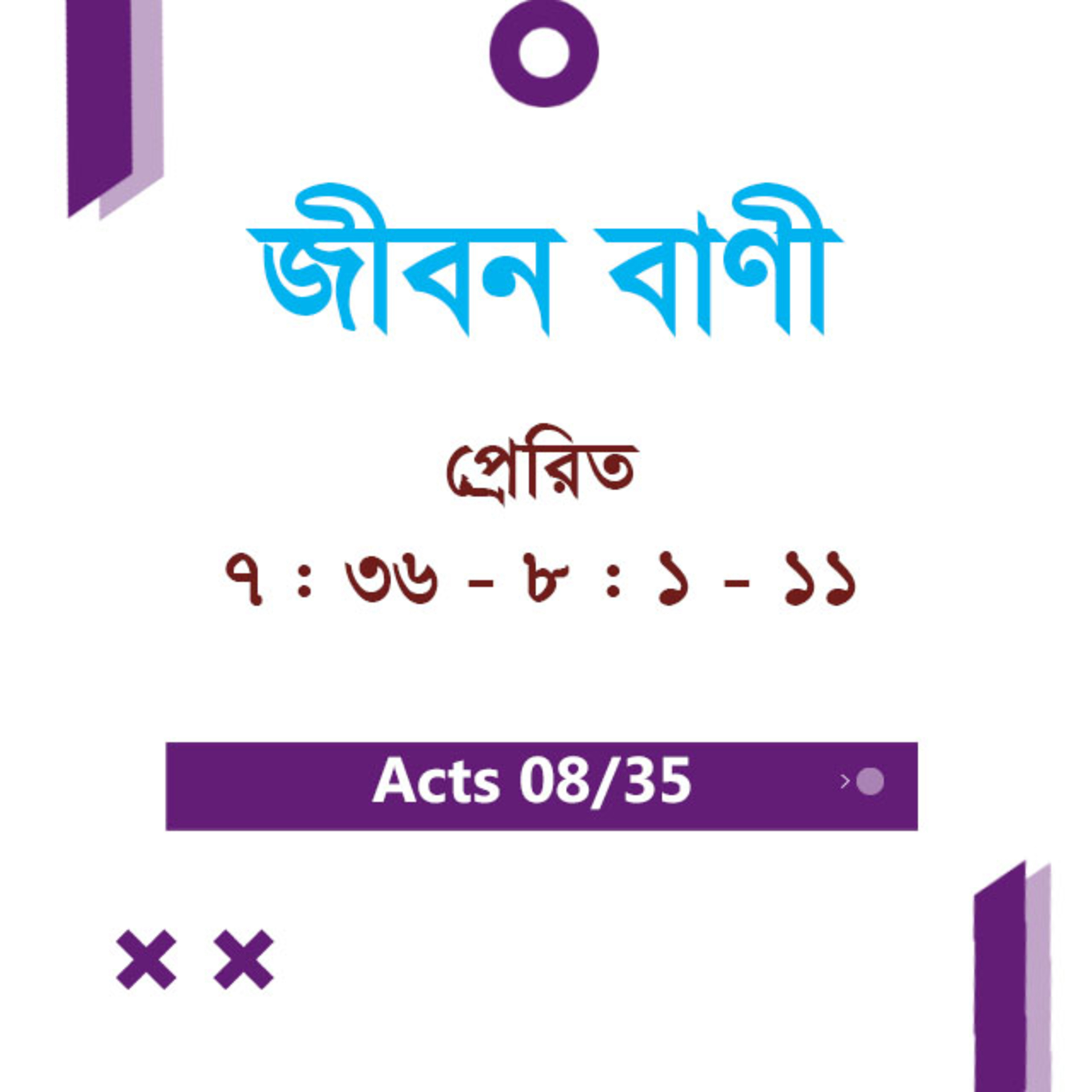Bengali Bible Study 0335 Acts 7 : 36 - 8 : 1 - 11 প্রেরিত 7 : 36 - 8 : 1 - 11 TWR India Jeeban Bani episode artwork