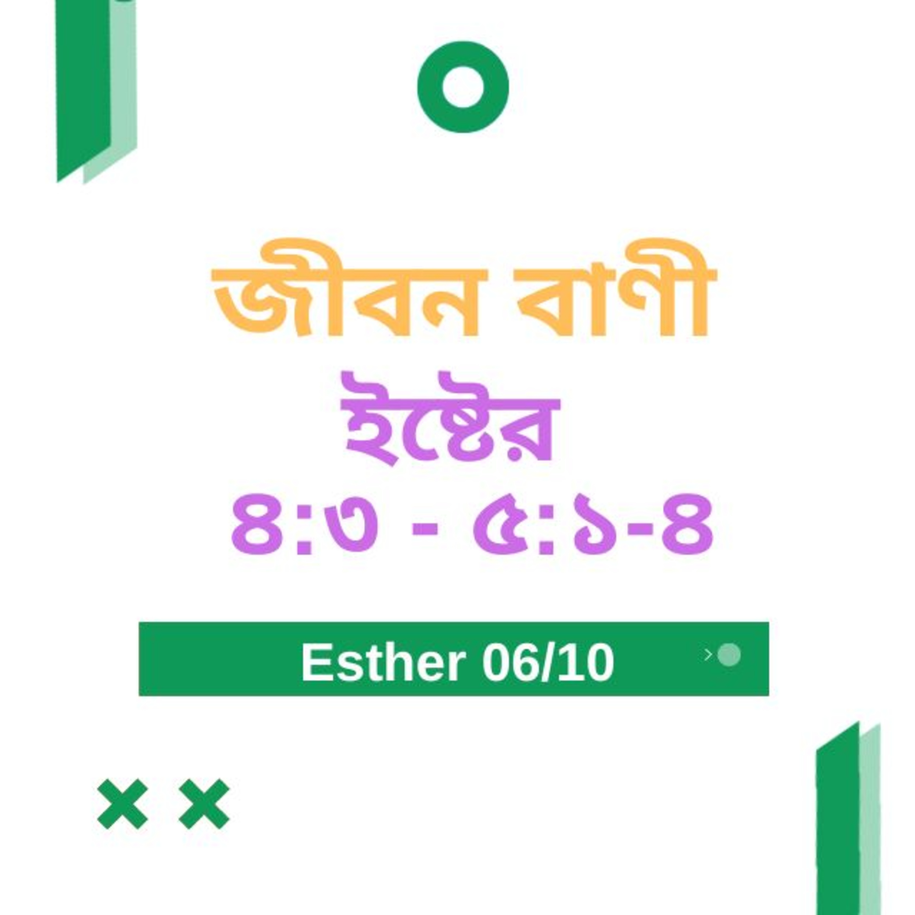 Bengali Bible Study 0554 Esther 4 : 3 - 5 : 1 - 4 ইষ্টের ৪ :৩-৫ :১ - ৪ Word Resounds Today Jeeban Bani For Thru The Bible episode artwork