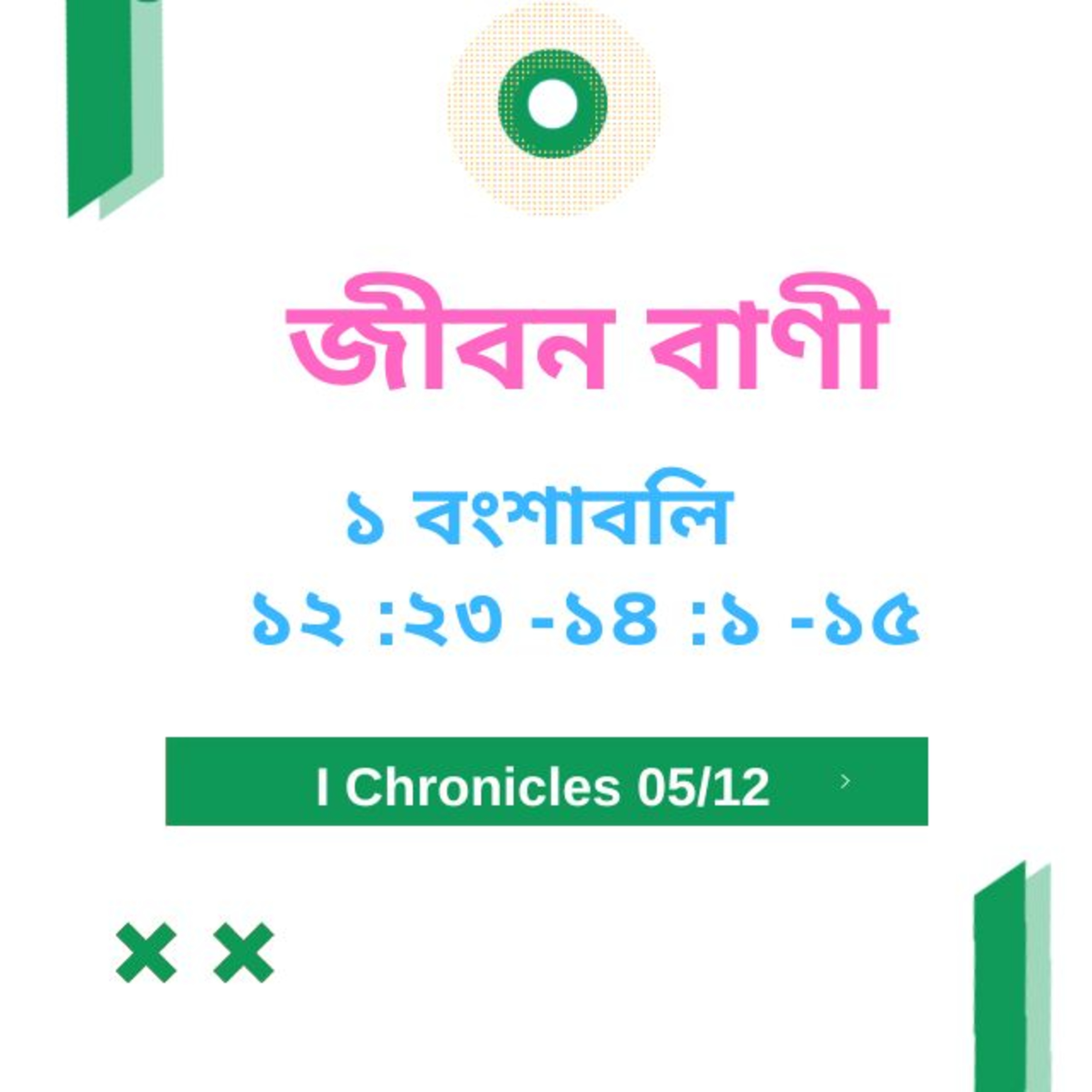 Bengali Bible Study 0461 ১ বংশাবলি ১ ২ ;২ ৩ -১ ৪ :১ -১ ৫  Word Resounds Today Jeeban Bani For Thru The Bible episode artwork
