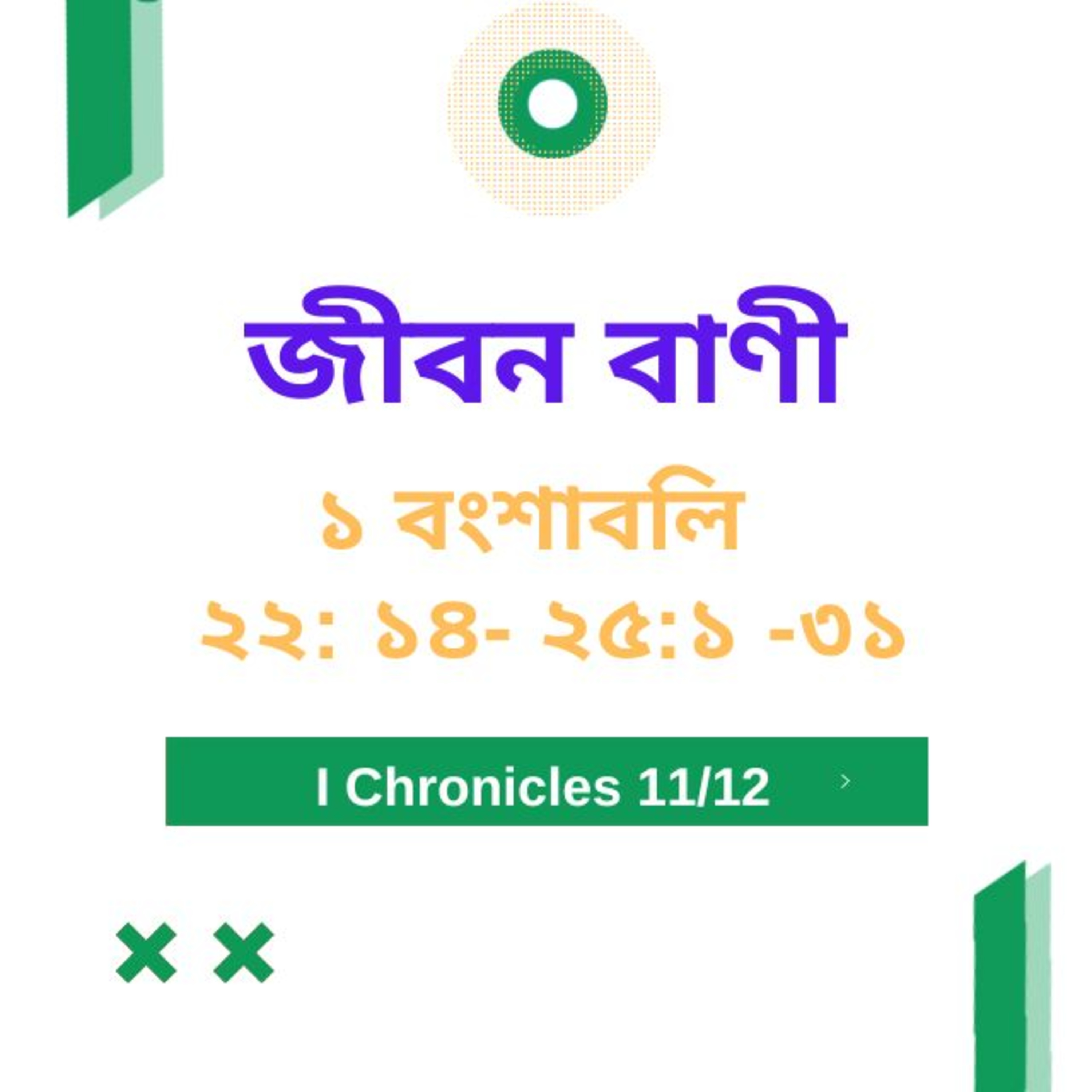 Bengali Bible Study 0466 ১ বংশাবলি ২ ১ :৯ - ২ ২ : ১ - ১ ৩   Word Resounds Today Jeeban Bani For Thru The Bible episode artwork