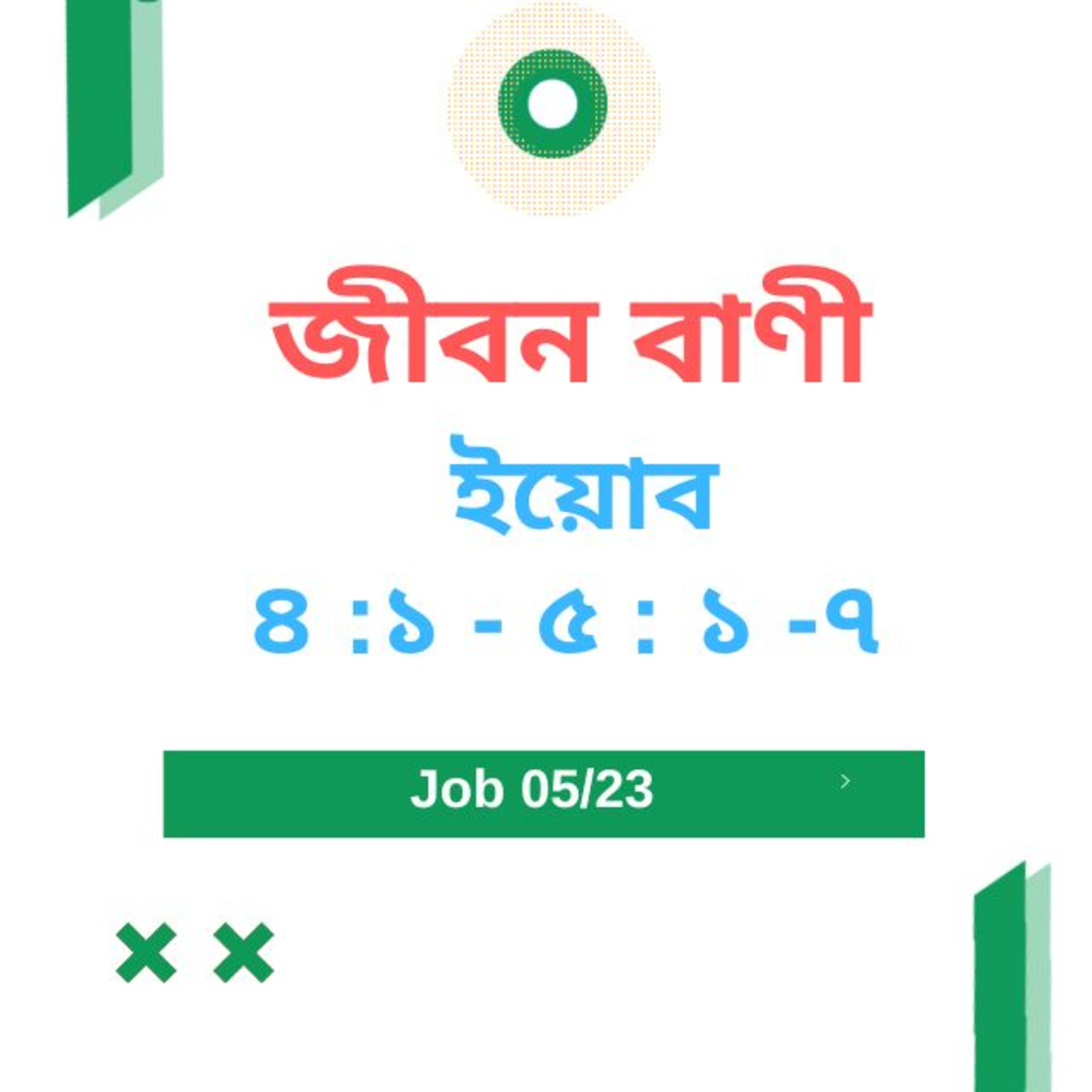 Bengali Bible Study 0563 ইয়োব ৪ :১ - ৫ : ১ -৭ Word Resounds Today Jeeban Bani For Thru The Bible episode artwork