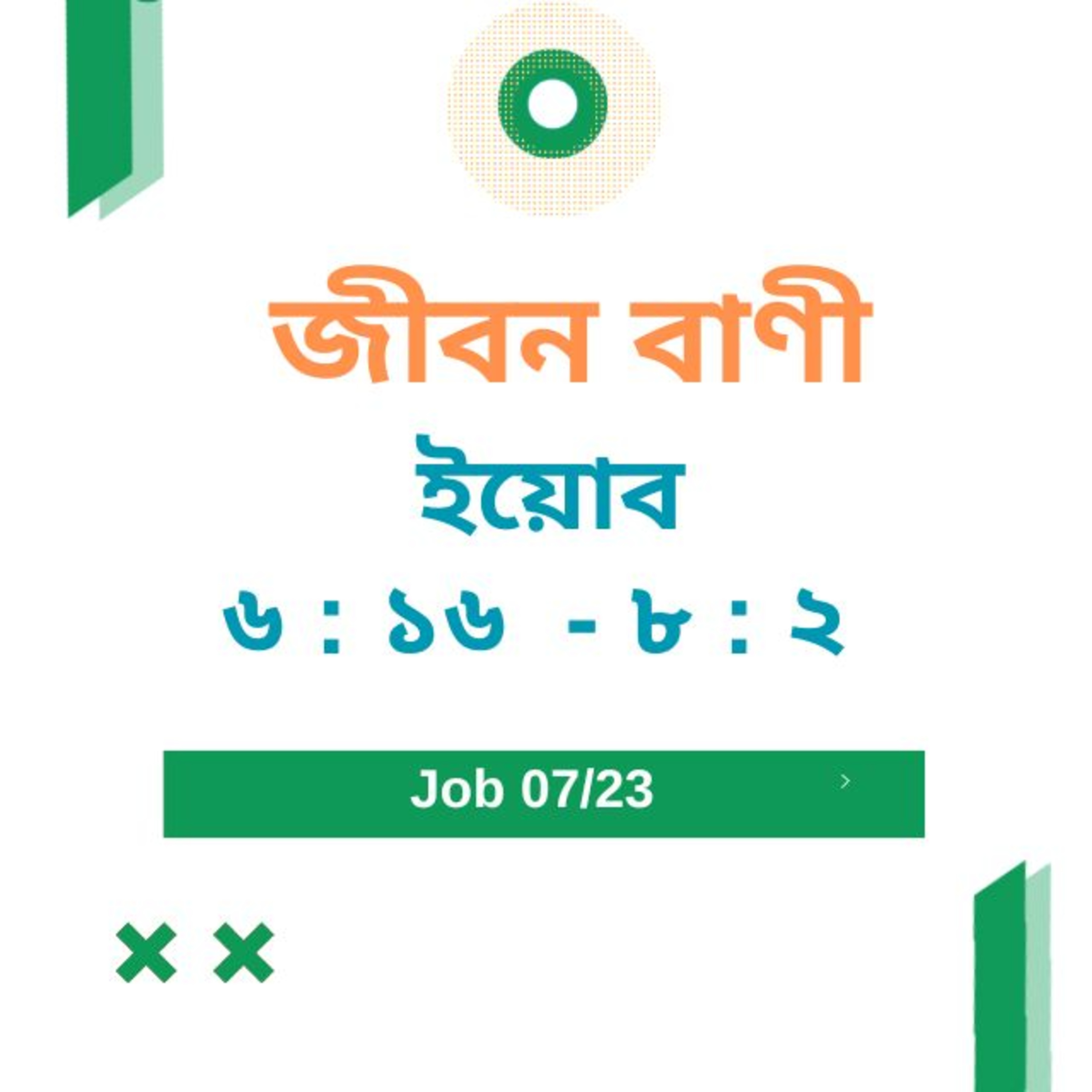 Bengali Bible Study 0565 ইয়োব ৬ : ১৬ -৮ :২  Word Resounds Today Jeeban Bani For Thru The Bible episode artwork