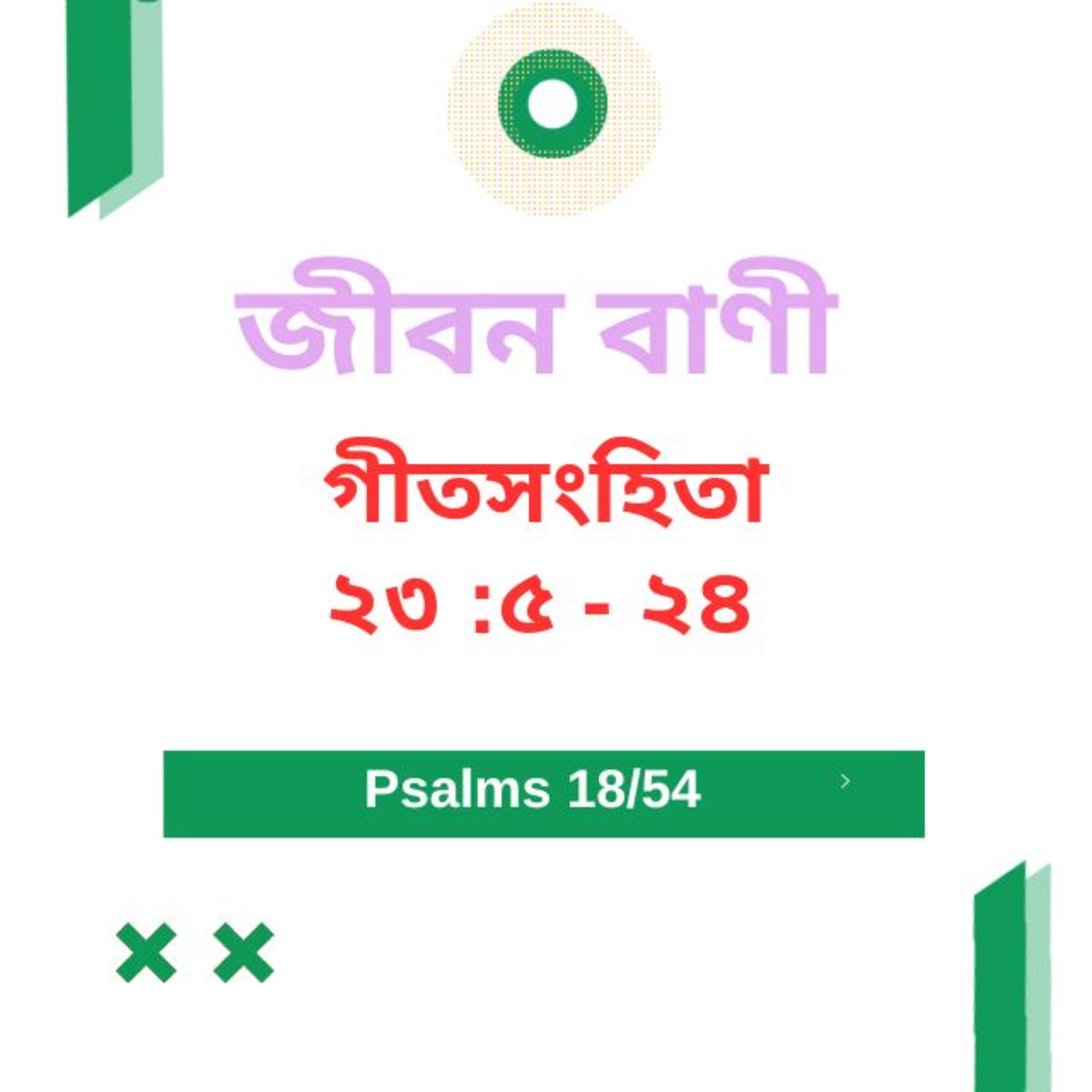 Bengali Bible Study 0618 গীতসংহি তা ২৩ :৫ - ২৪ Word Resounds Today Jeeban Bani For Thru The Bible episode artwork