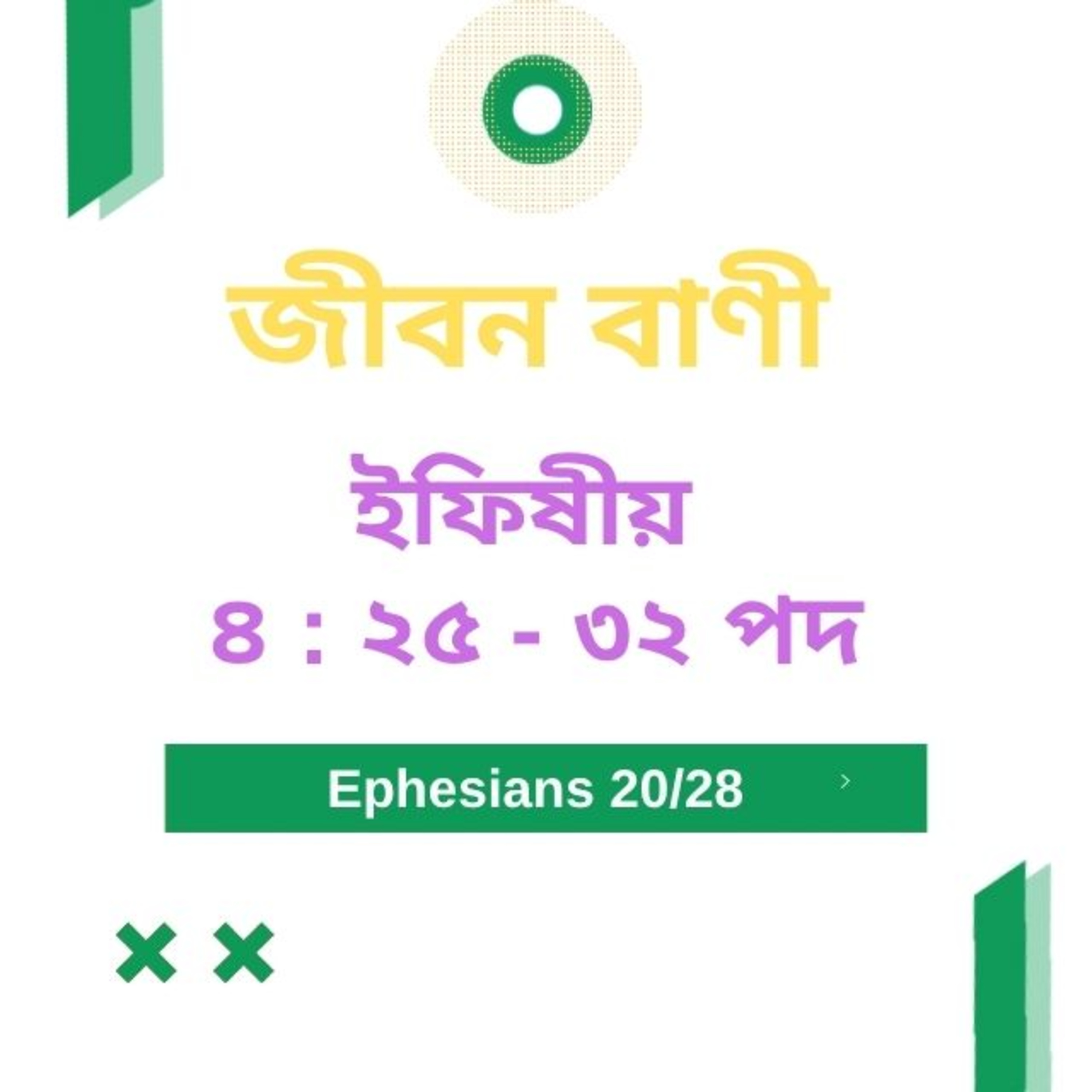 Bengali Bible Study 0675 ইফিষীয় ৪ : ২ ৫  - ৩ ২  Word Resounds Today Jeeban Bani For Thru The Bible episode artwork
