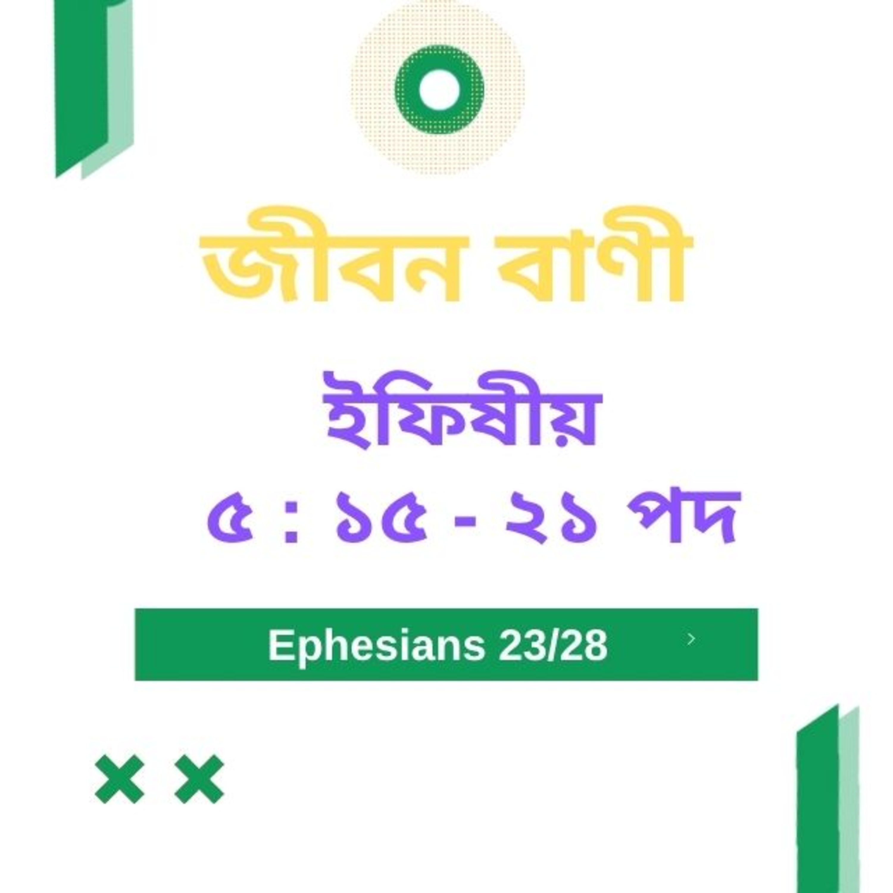 Bengali Bible Study 0679 ইফিষীয় ৫ : ১৫  -  ২১  পদ   Word Resounds Today Jeeban Bani For Thru The Bible episode artwork
