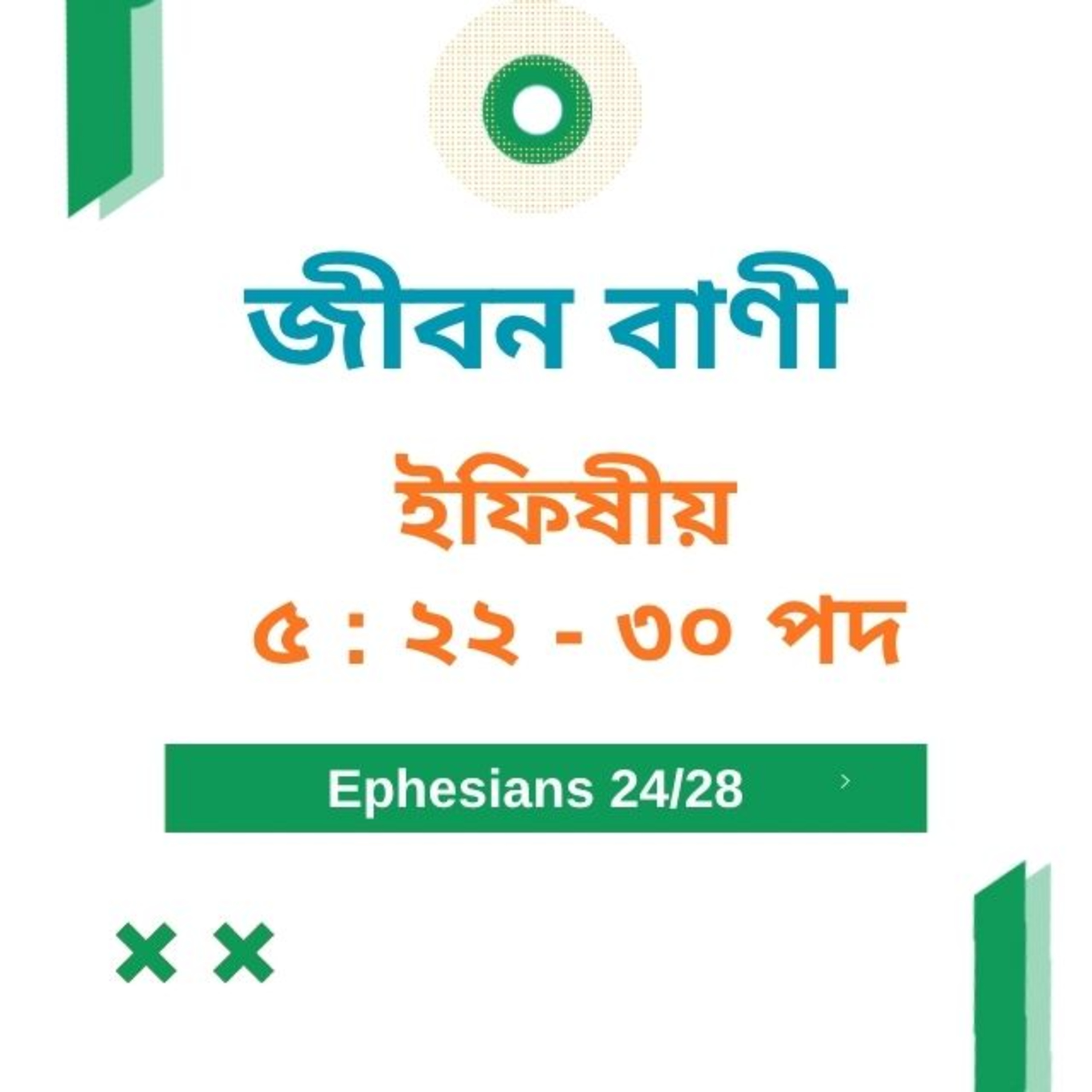Bengali Bible Study 0680 ইফিষীয় ৫ : ২ ২ - ৩০ পদ   Word Resounds Today Jeeban Bani For Thru The Bible episode artwork