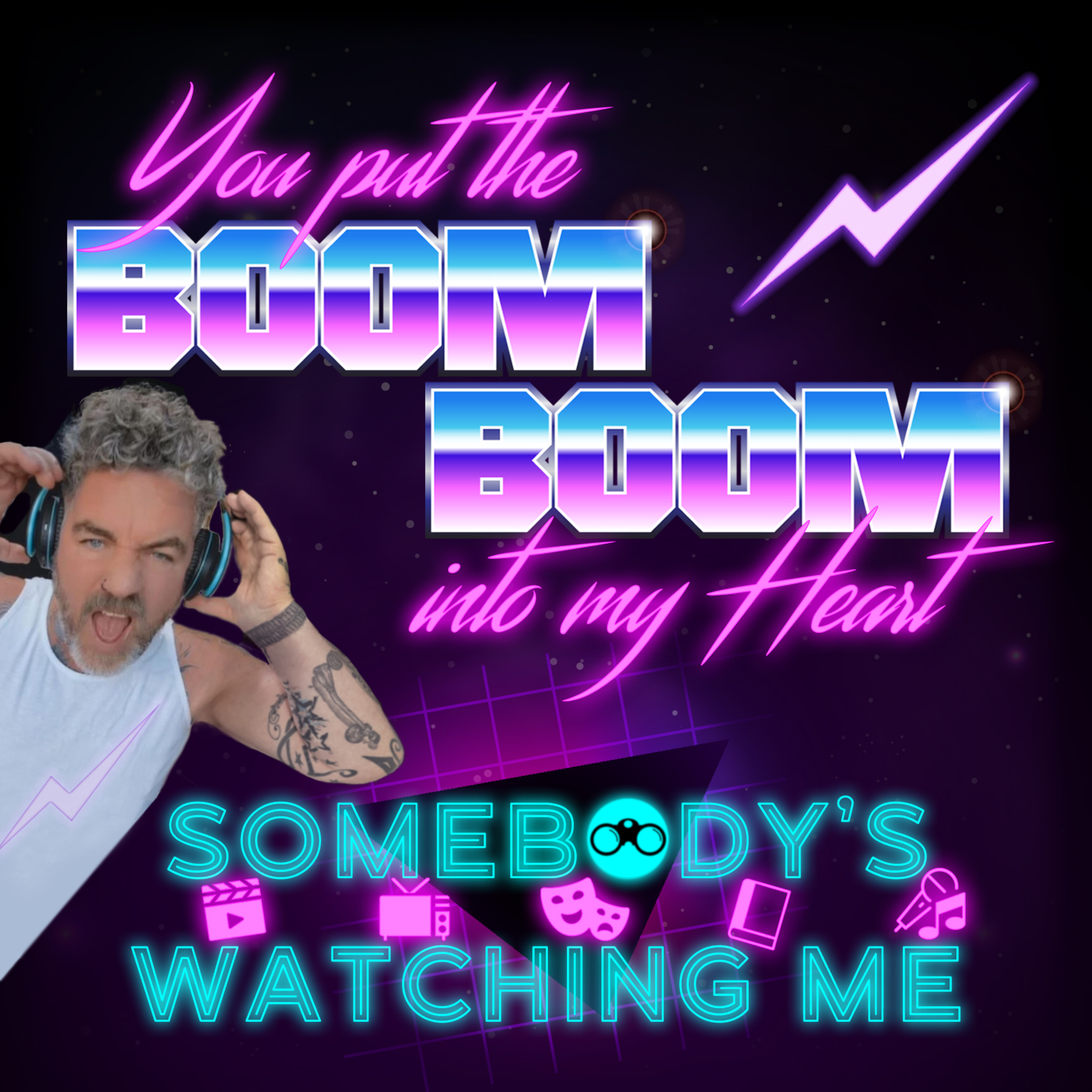 Second part of Somebody's Watching (give us a clue all 80's) episode artwork