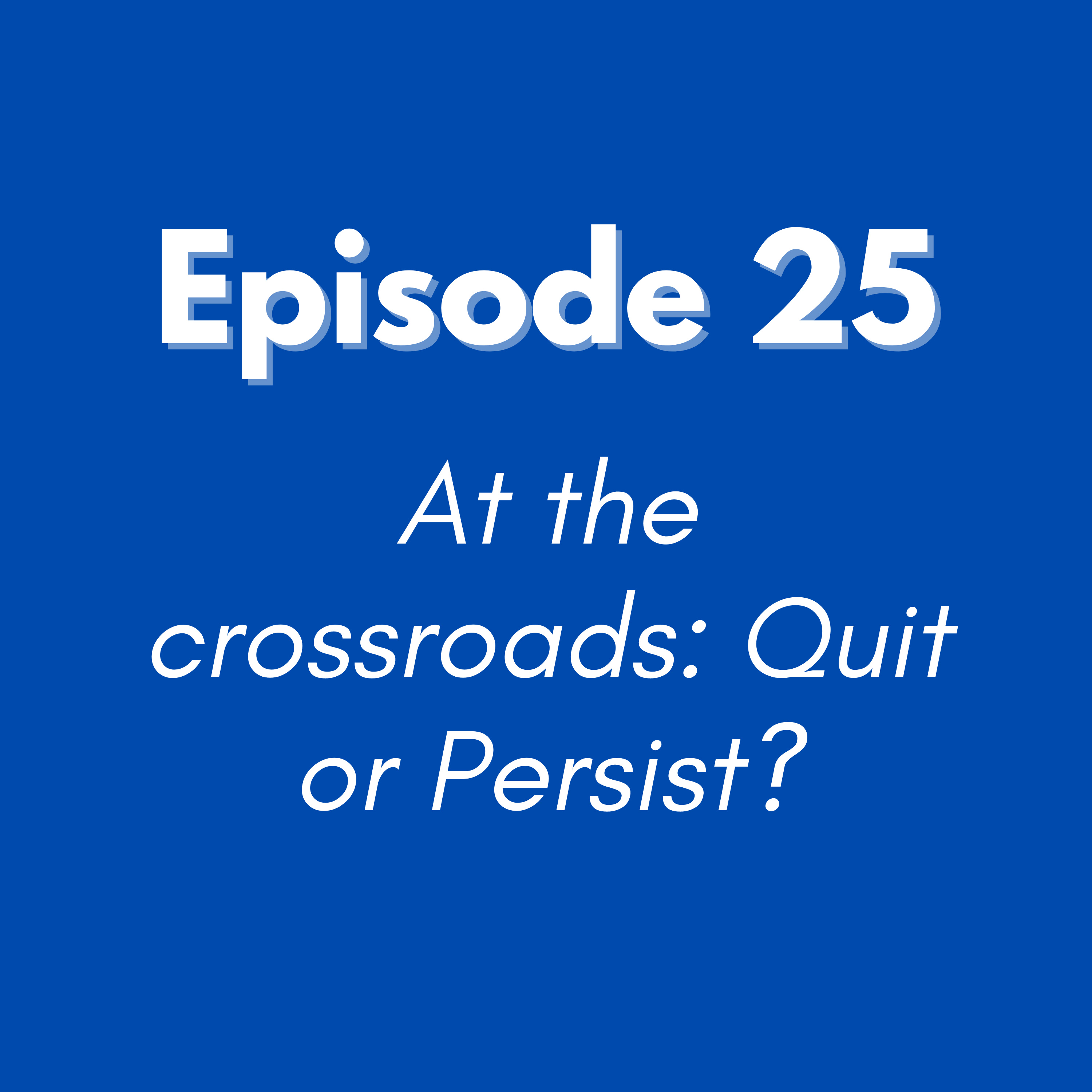At the crossroads: Quit or Persist? episode artwork