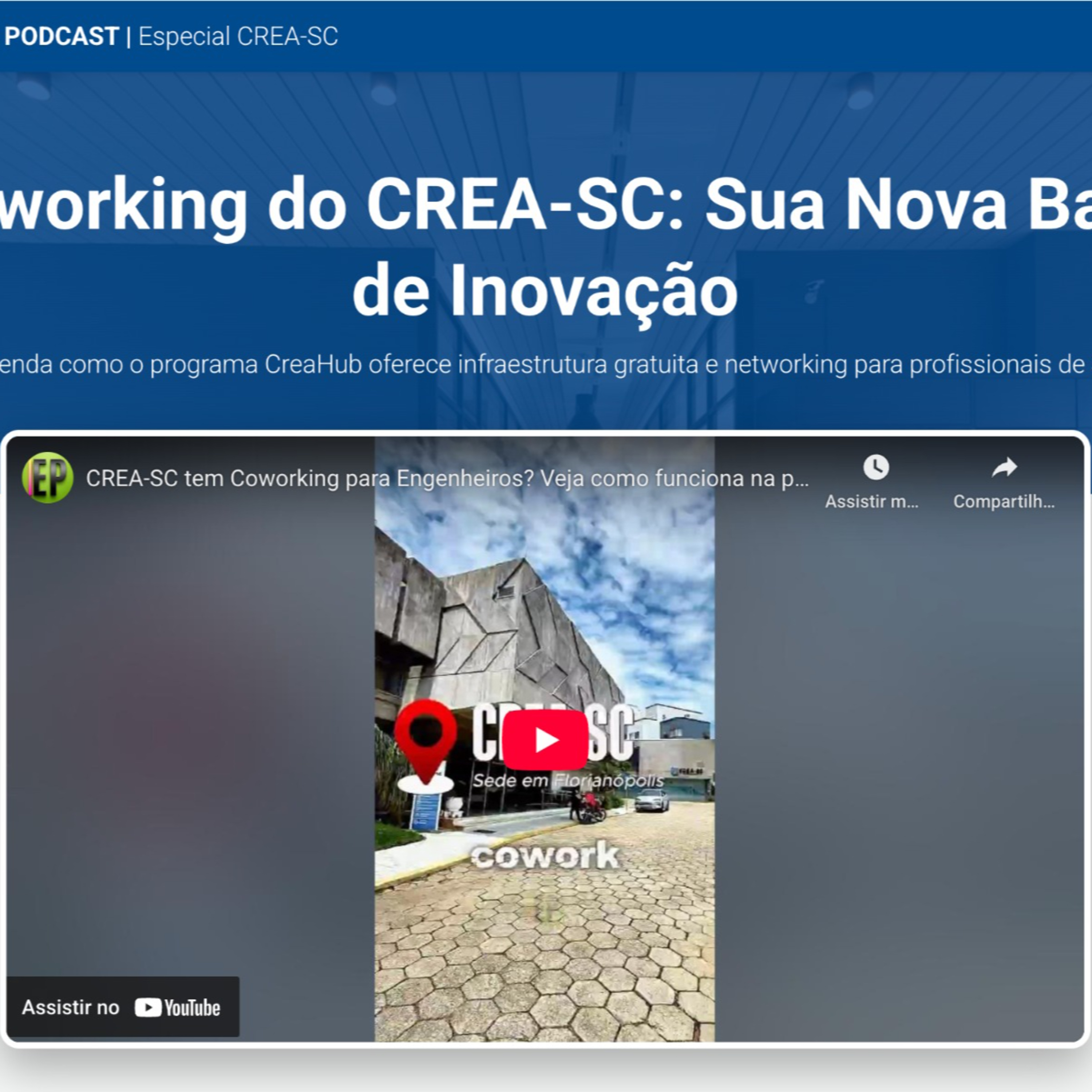 Coworking do CREA SC e se reinventa com coworking e IA. episode artwork