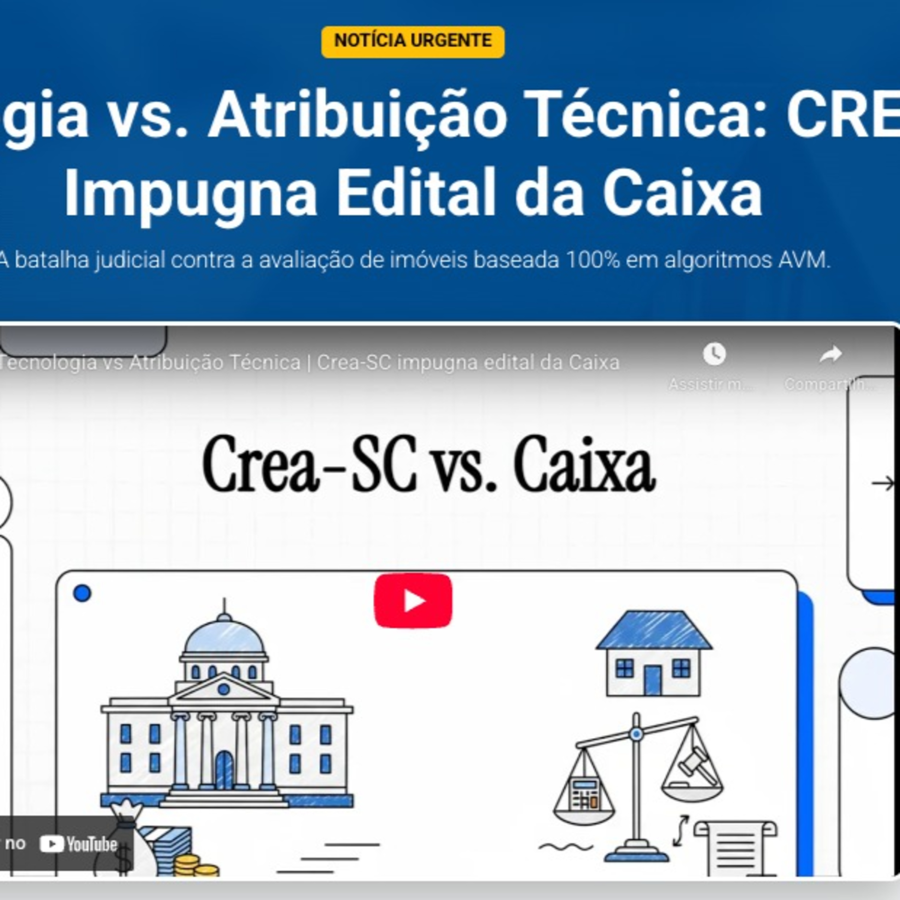 Tecnologia vs Atribuição Técnica | Crea-SC impugna edital da Caixa sobre avaliação automatizada de imóveis episode artwork
