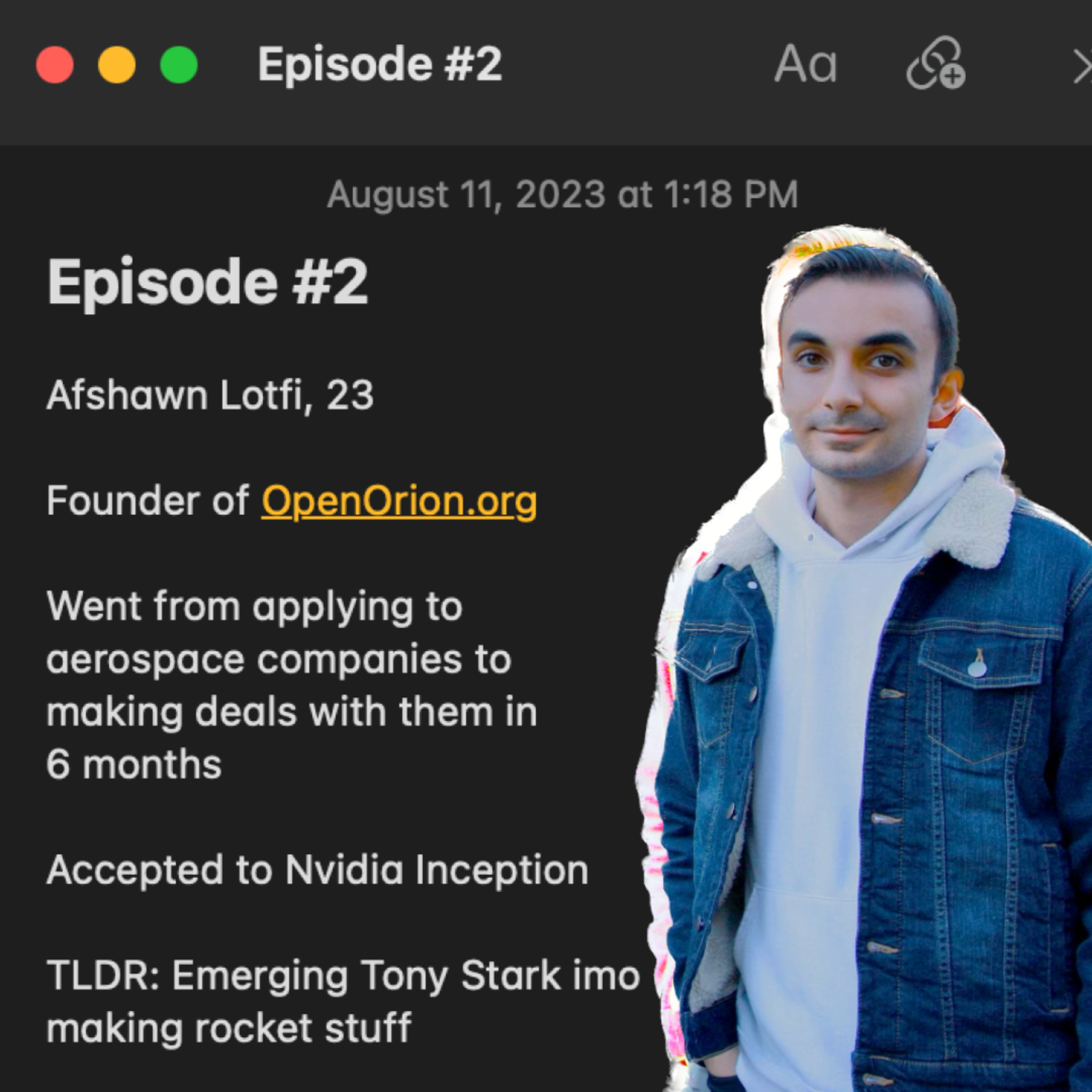 Episode #2: Afshawn Lotfi episode artwork