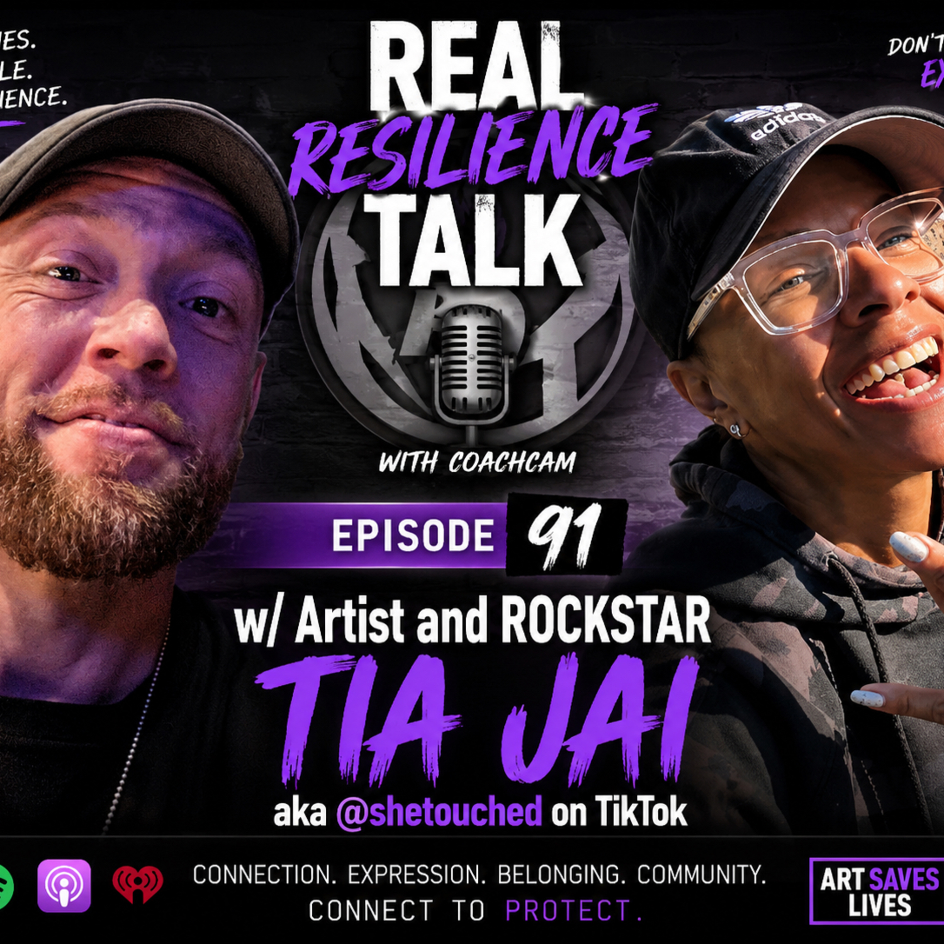 Real Resilience Talk #91 w/ the Artist & "ROCKSTAR" Miss Tia Jai @shetouched (TikTok) episode artwork