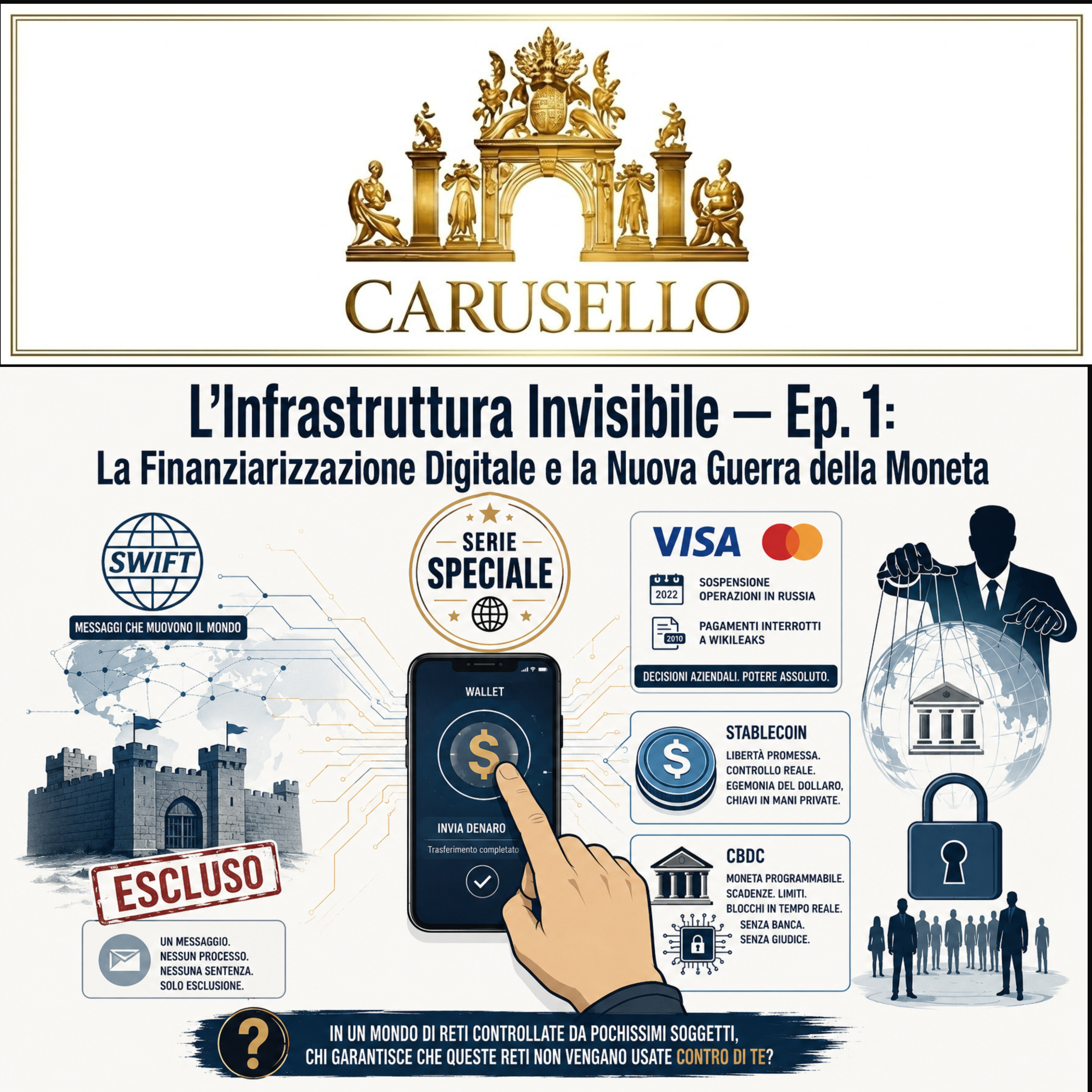 L'Infrastruttura Invisibile: Quando il Servizio Digitale Diventa un'Arma Politica Episodio 1 — La Finanziarizzazione Digitale e la Nuova Guerra della Moneta episode artwork