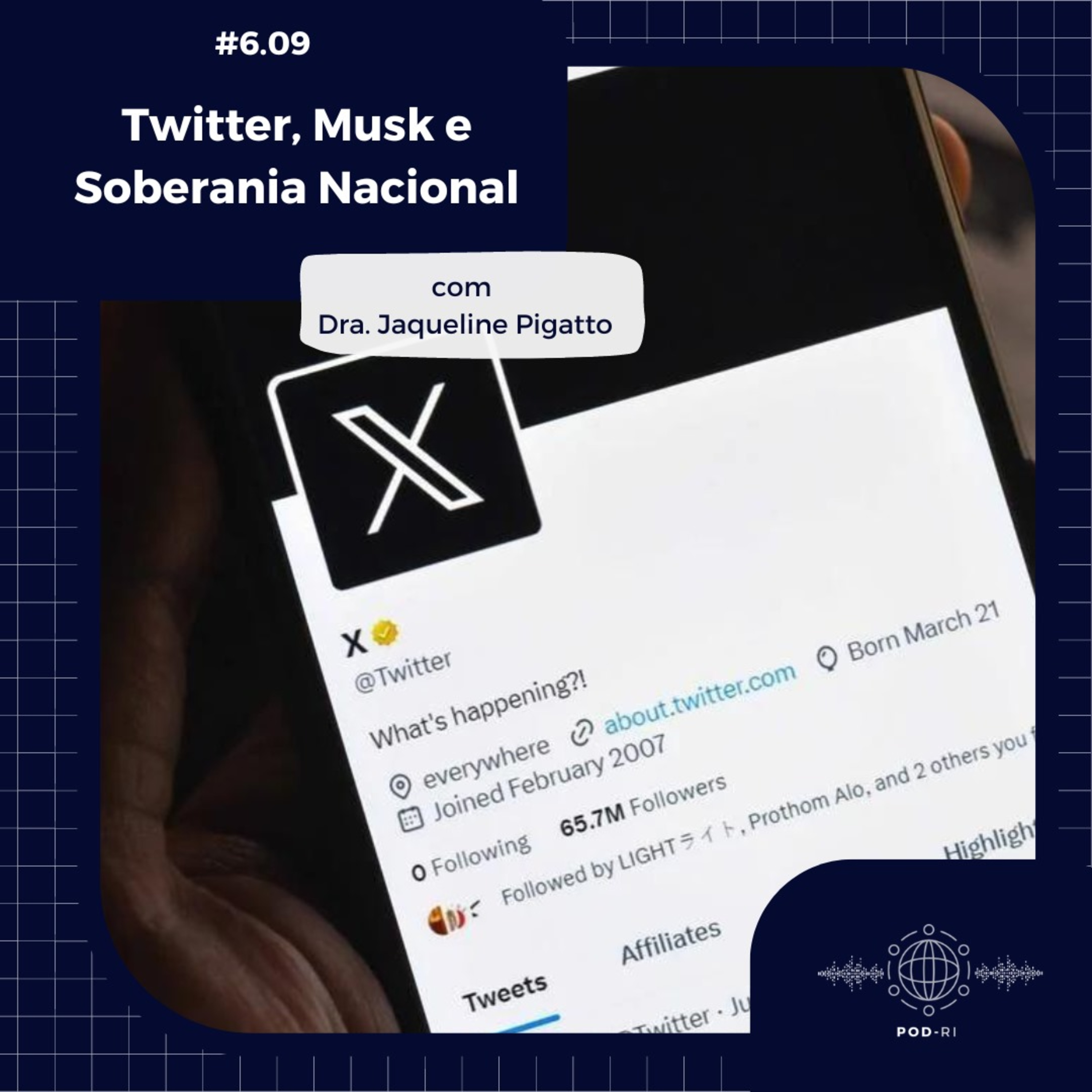 Pod-RI #6.9 – Twitter, Musk e Soberania Nacional com Dra. Jaqueline Pigatto episode artwork