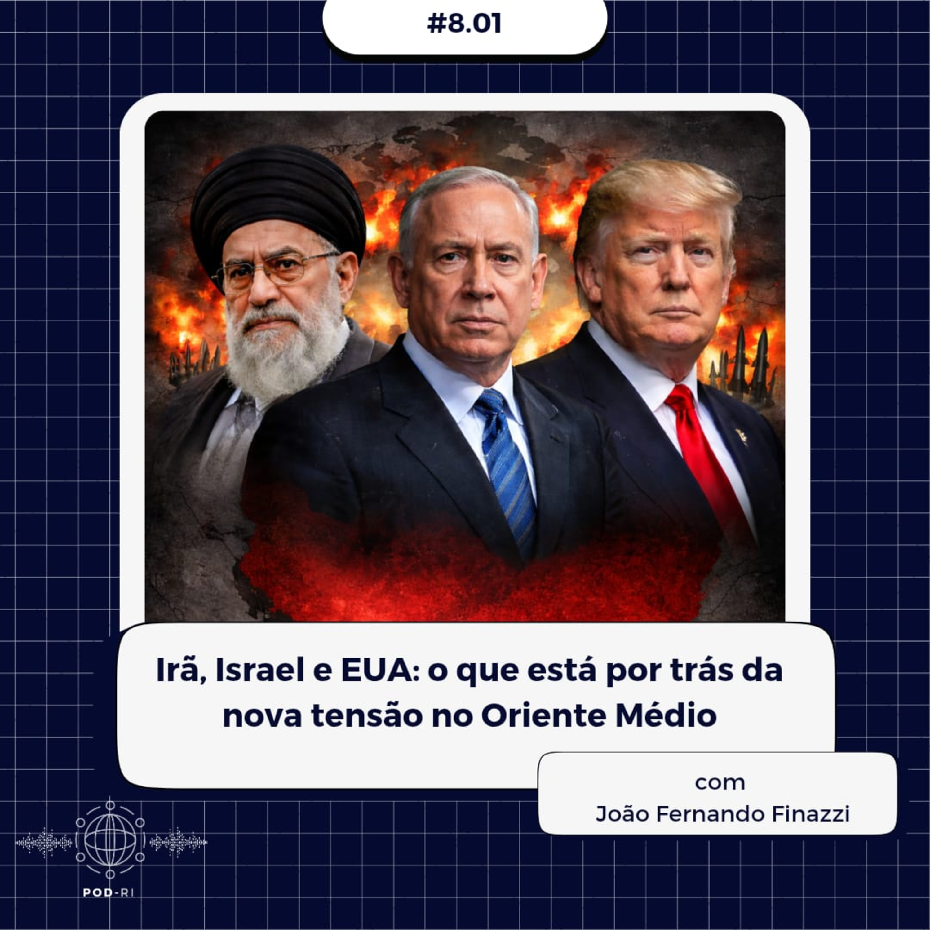 Pod-RI #8.01 - Irã, Israel e EUA: o que está por trás da nova tensão no Oriente Médio - com João Fernando Finazzi episode artwork