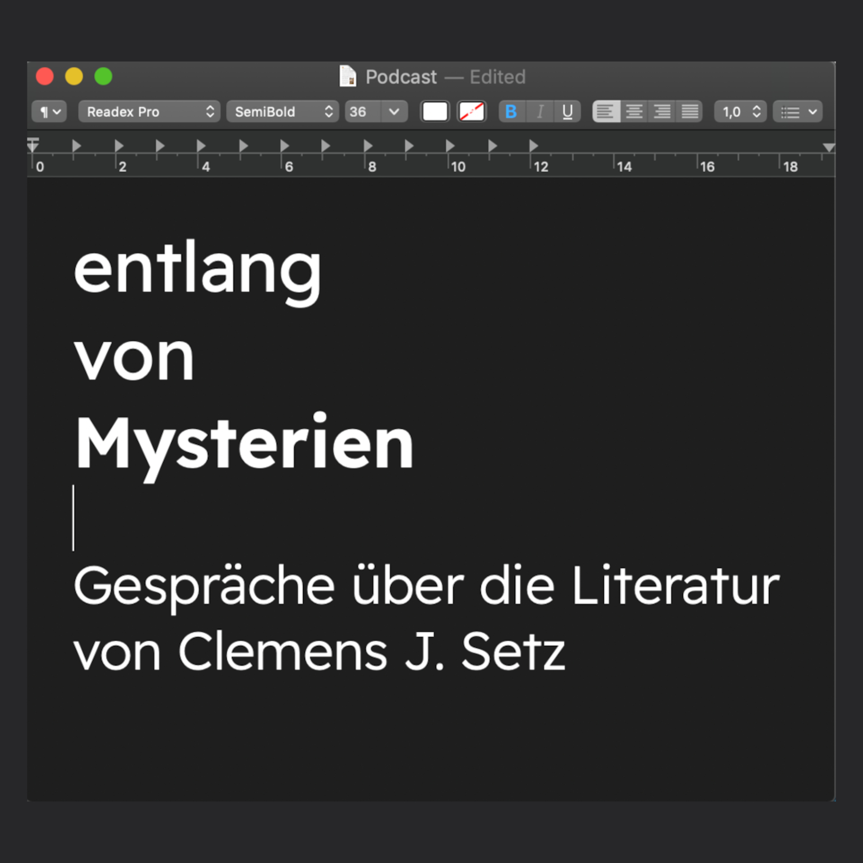 Teaser – Entlang von Mysterien. Gespräche über die Literatur von Clemens J. Setz episode artwork