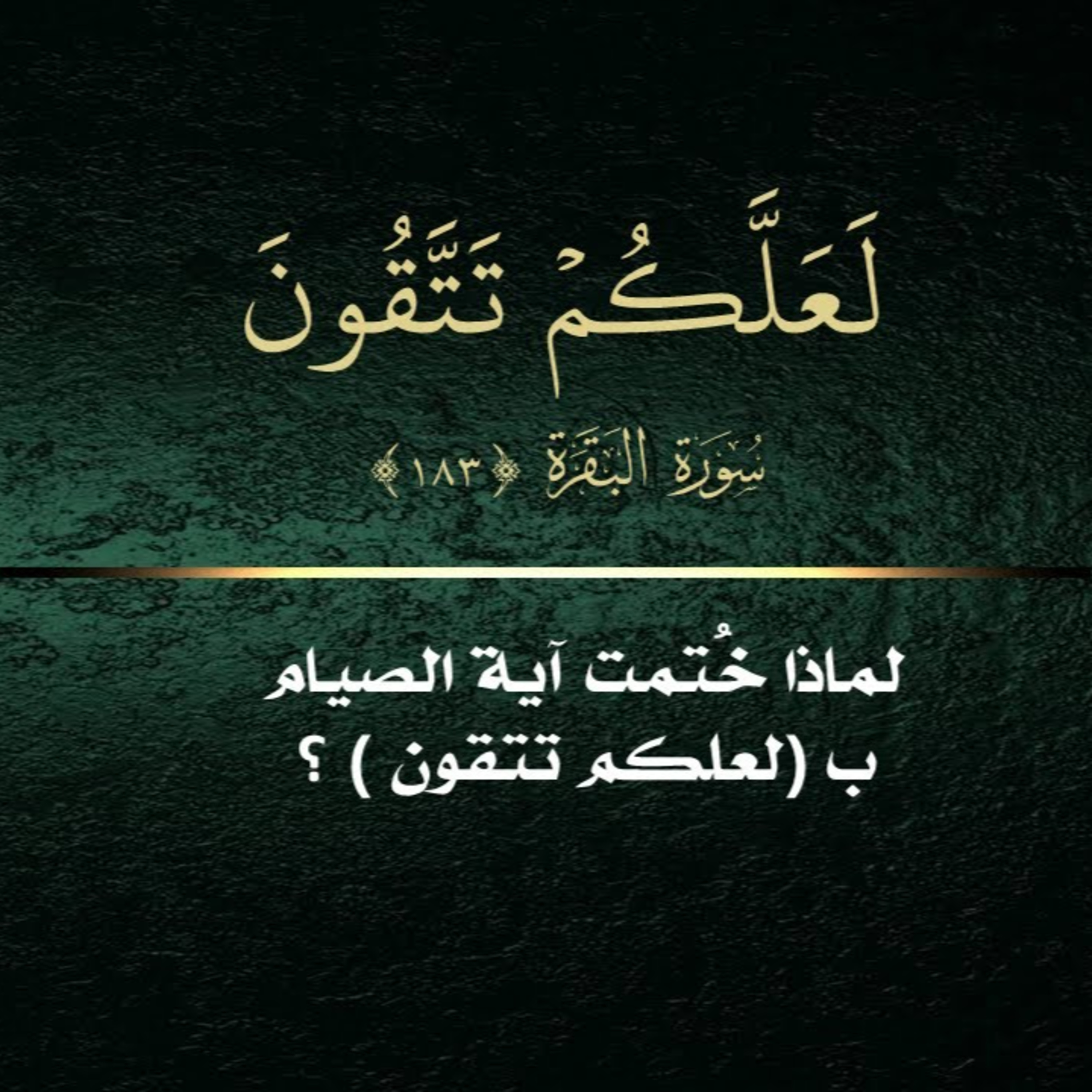 الحلقة 02: لماذا خُتمت آية الصيام ب (لعلكم تتقون) episode artwork