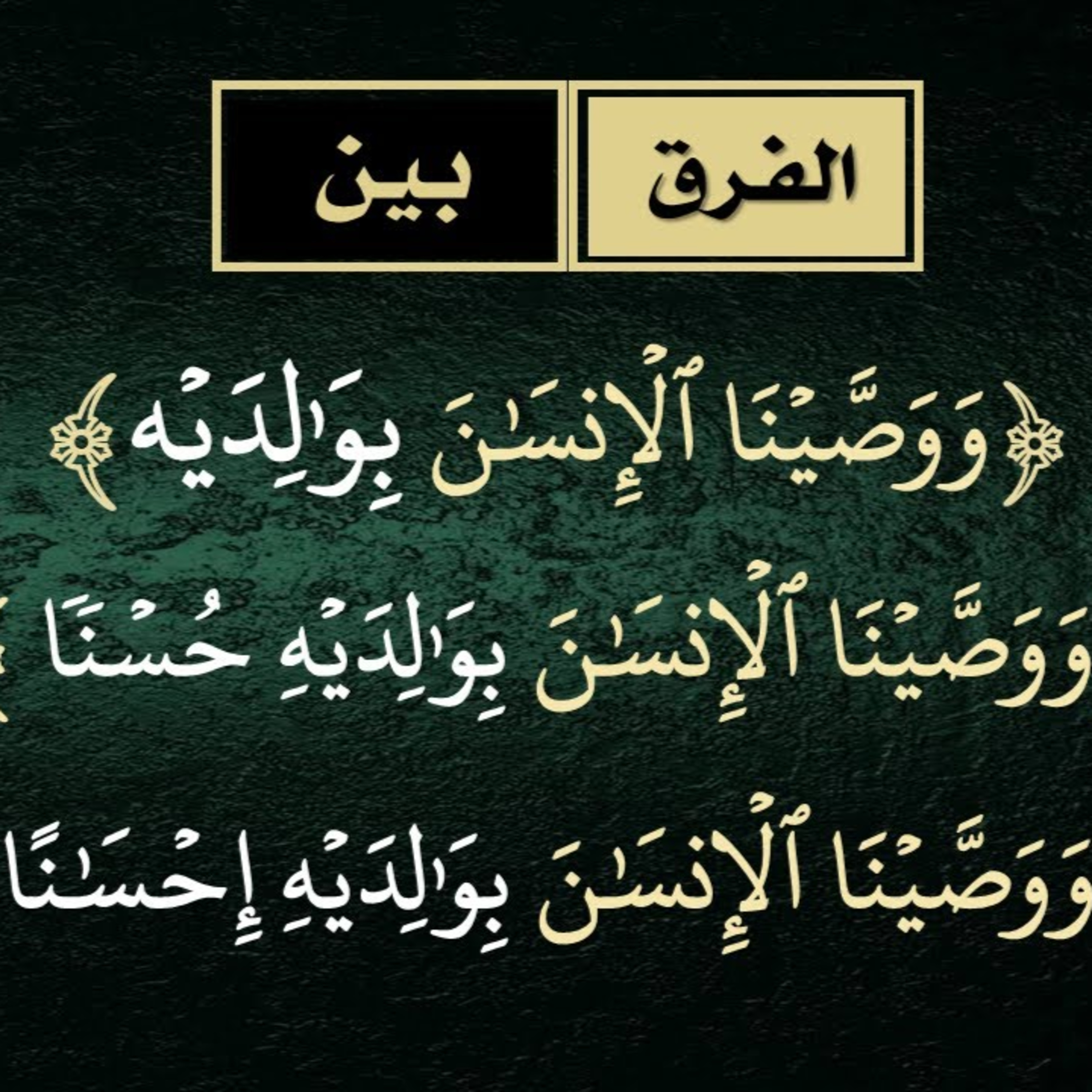 الحلقة 05: الفرق بين (ووصينا الانسان بوالديه إحسانا) (ووصينا الانسان بوالديه حسنا) episode artwork