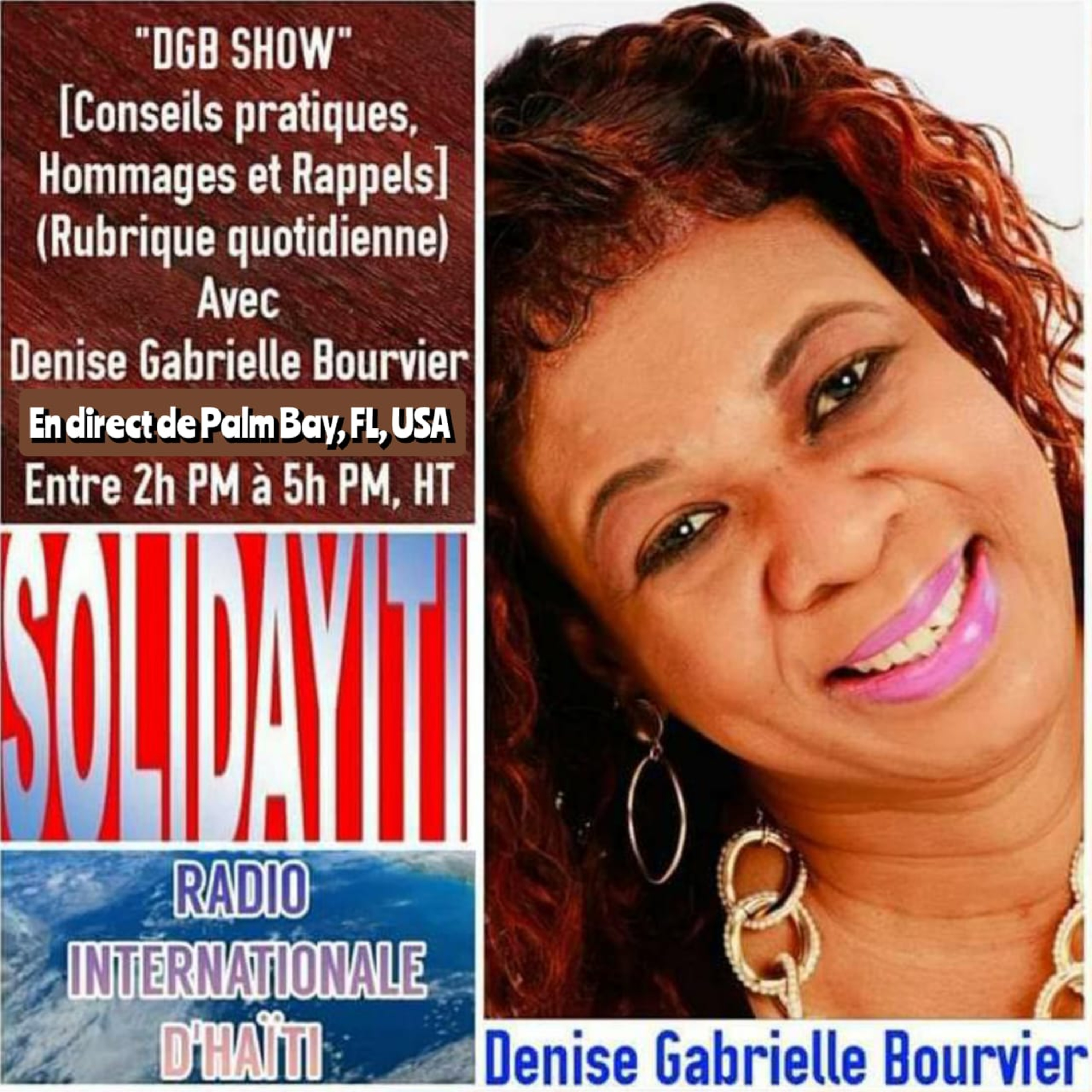 DGB SHOW avec Denise Gabrielle Bourvier en direct de Palm Bay, Floride, USA - Mardi 11 Novembre 2025 DGB SHOW avec Denise Gabrielle Bourvier en direct de Palm Bay, Floride, USA - Mardi 11 Novembre 2025