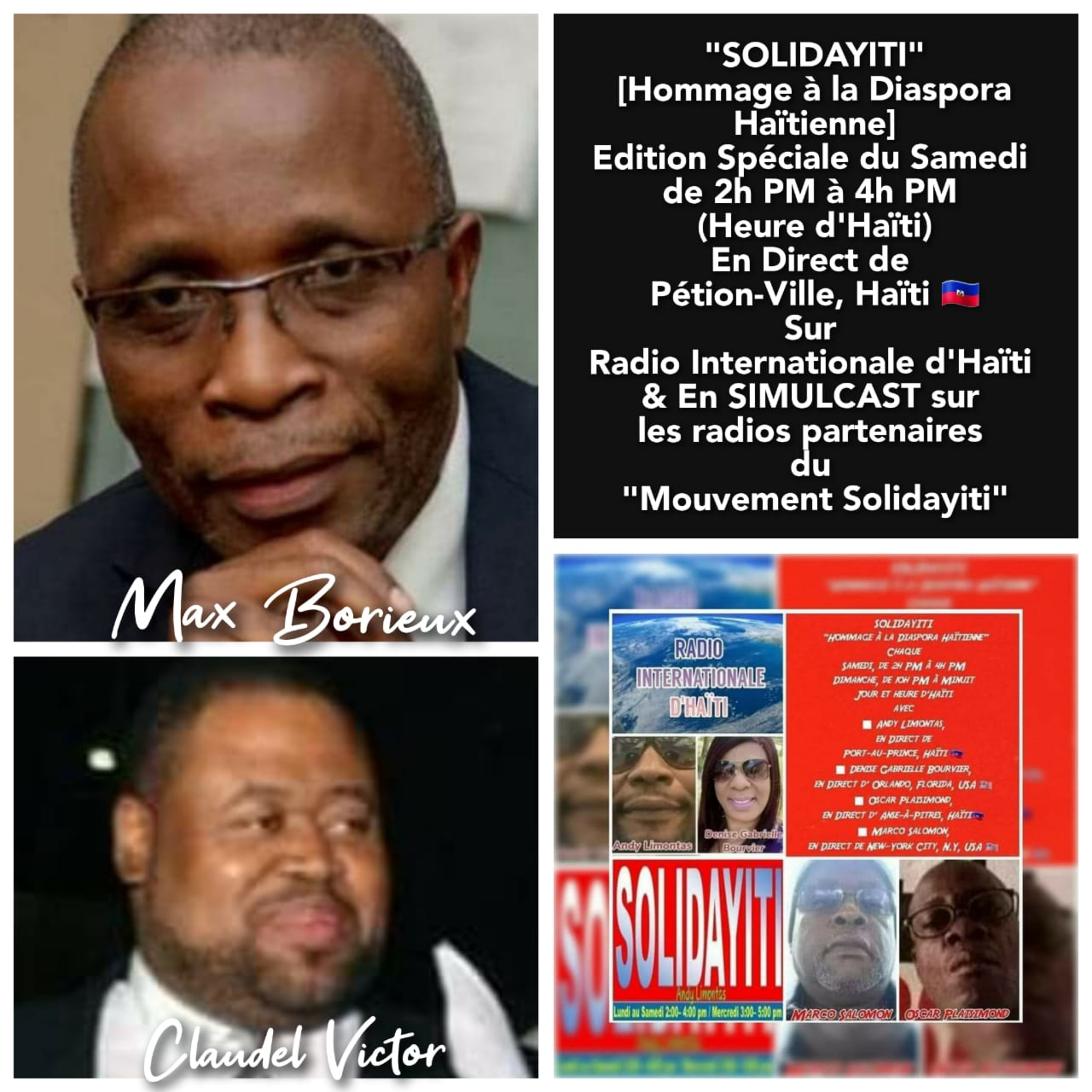 SOLIDAYITI – ANDY LIMONTAS - CLAUDEL VICTOR - 'DGB SHOW (Hommage a Joseph Laine aka Blagueur) - CHRISNETTE SAINT-GEORGES – MARCO SALOMON ‘M.N.H.’ - Max Borieux ‘M.P.B.R.' - SAMEDI 22 NOVEMBRE 2025 SOLIDAYITI – ANDY LIMONTAS - CLAUDEL VICTOR - 'DGB SHOW (Hommage a Joseph Laine aka Blagueur) - CHRISNETTE SAINT-GEORGES – MARCO SALOMON ‘M.N.H.’ - Max Borieux ‘M.P.B.R.' - SAMEDI 22 NOVEMBRE 2025