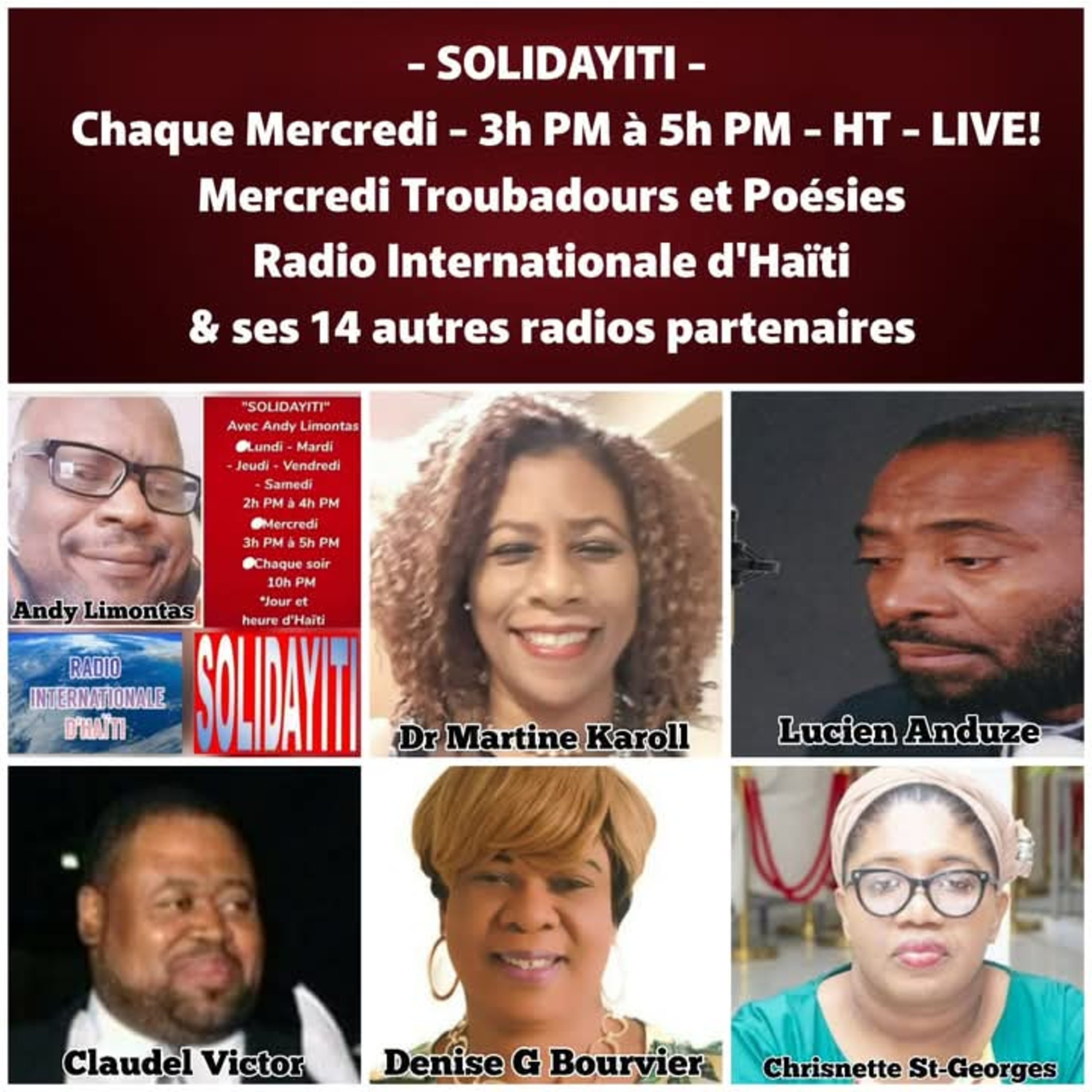 SOLIDAYITI - ANDY LIMONTAS - CHRISNETTE ST-GEORGES - Claudel Victor – DENISE GABRIELLE BOURVIER – MARTINE KAROLL - S.P.L. - LUCIEN ANDUZE - MERCREDI 7 JANVIER 2026 episode artwork