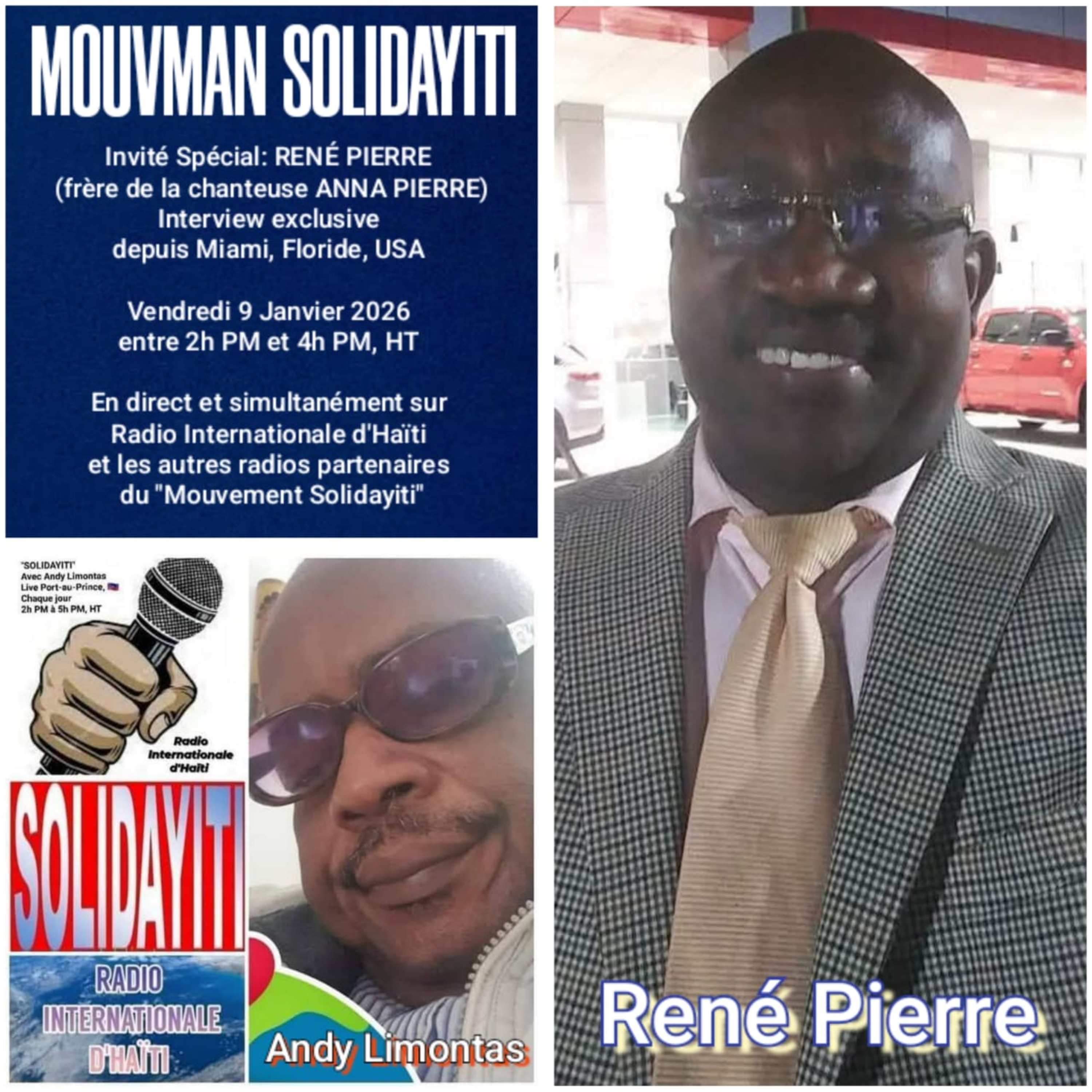 SOLIDAYITI - ANDY LIMONTAS – INTERVIEW RENE PIERRE - VENDREDI 9 JANVIER 2026 episode artwork