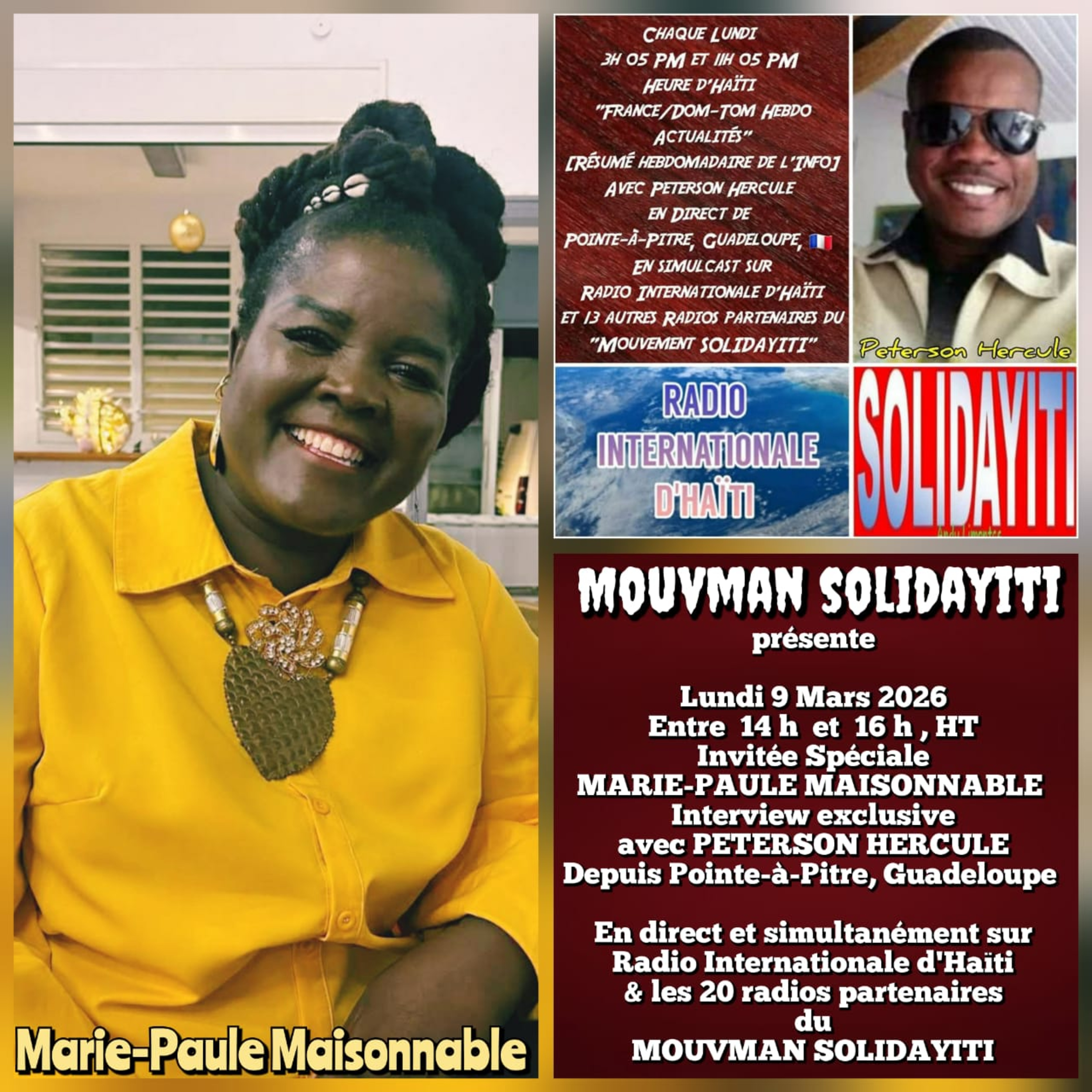 France DOM TOM Hebdo Actualités - Interview exclusive de Marie-Paule Raisonnable - avec Peterson Hercule en direct de Pointe-à-Pitre, Guadeloupe - Lundi 9 Mars 2026 episode artwork
