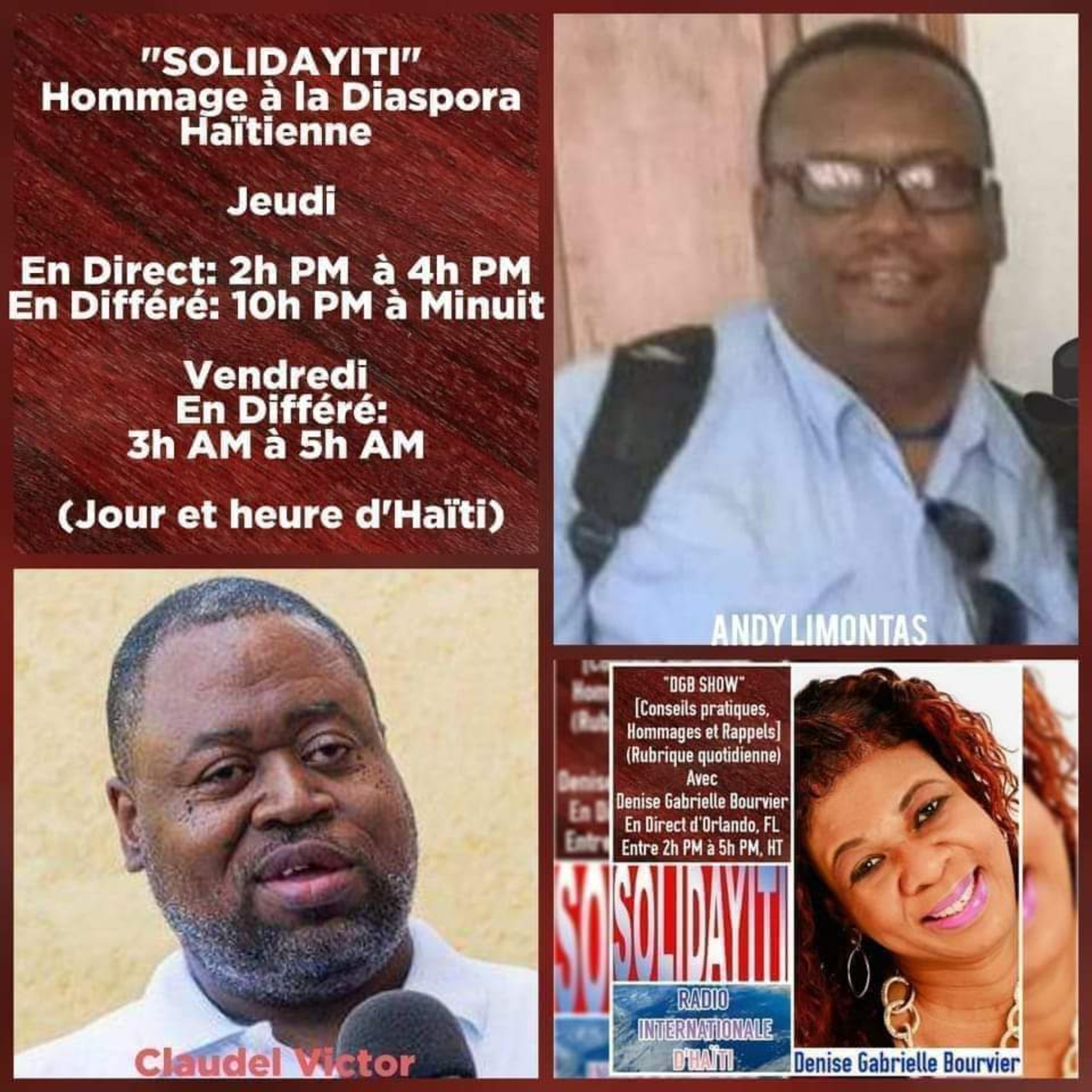 SOLIDAYITI – ANDY LIMONTAS –CHRISNETTE SAINT-GEORGES - DENISE GABRIELLE BOURVIER -CLAUDEL VICTOR –MARIE-LOUISE PARD - JEUDI 28 MAI 2026 episode artwork