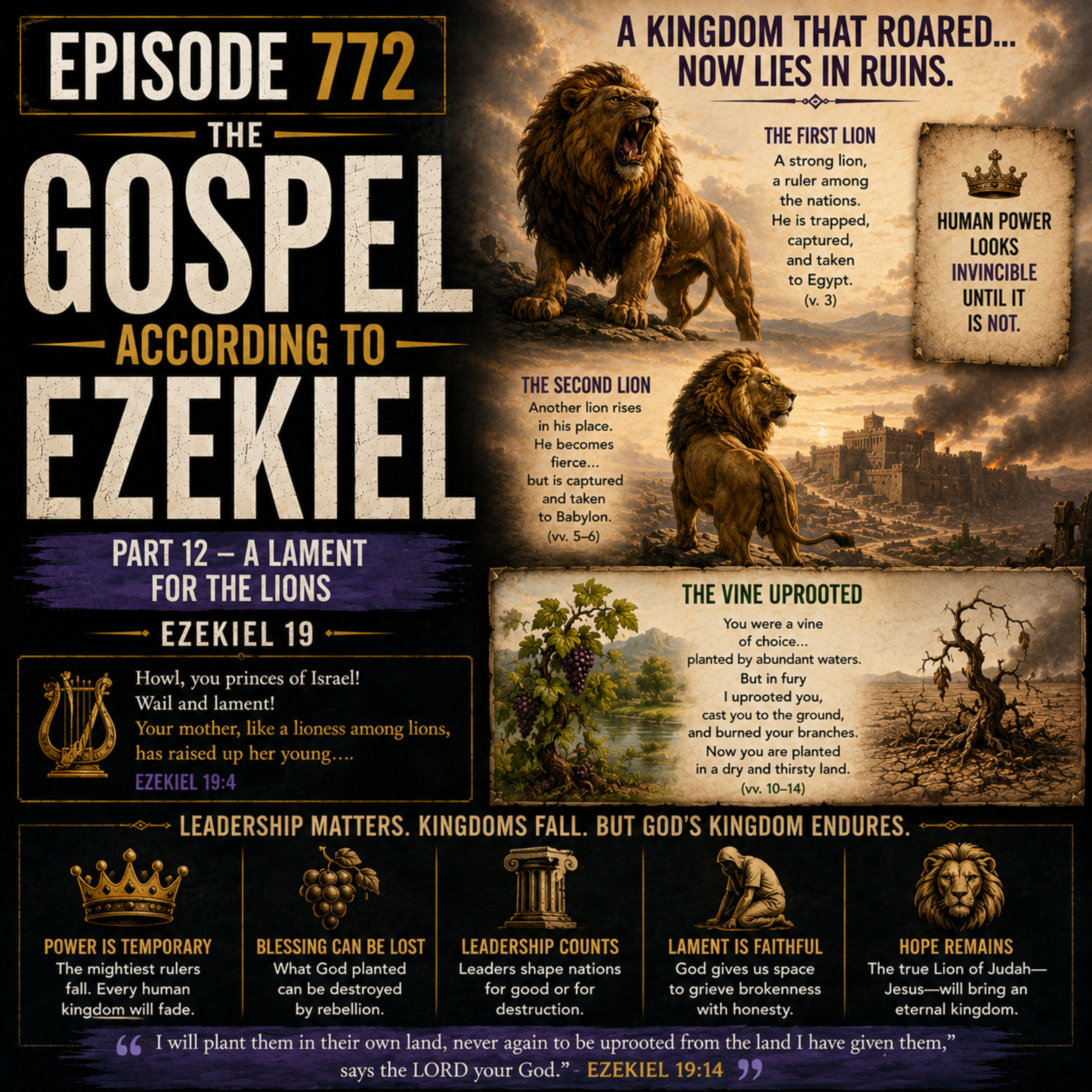772 A Lament for the Lions Ezekiel 19 (The Gospel According to Ezekiel Part 12)