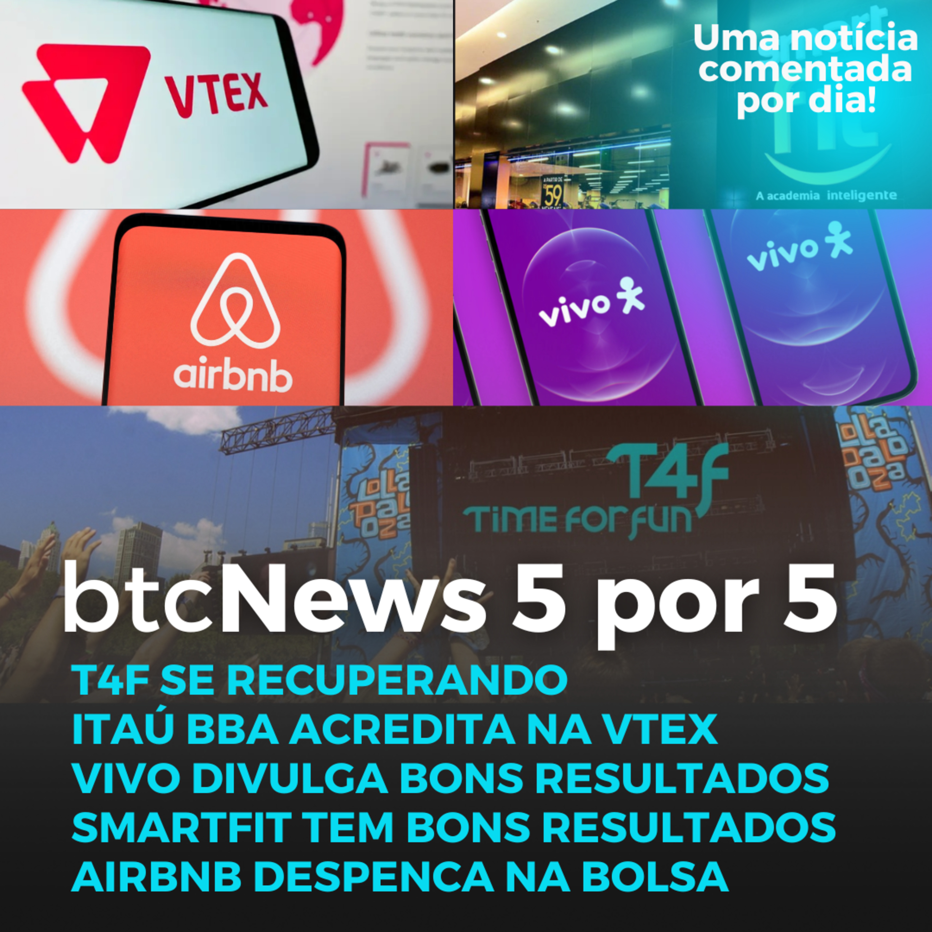 BTC News | Resultados: Airbnb, Smartfit, VTEX, Vivo e Time 4 Fun!!
