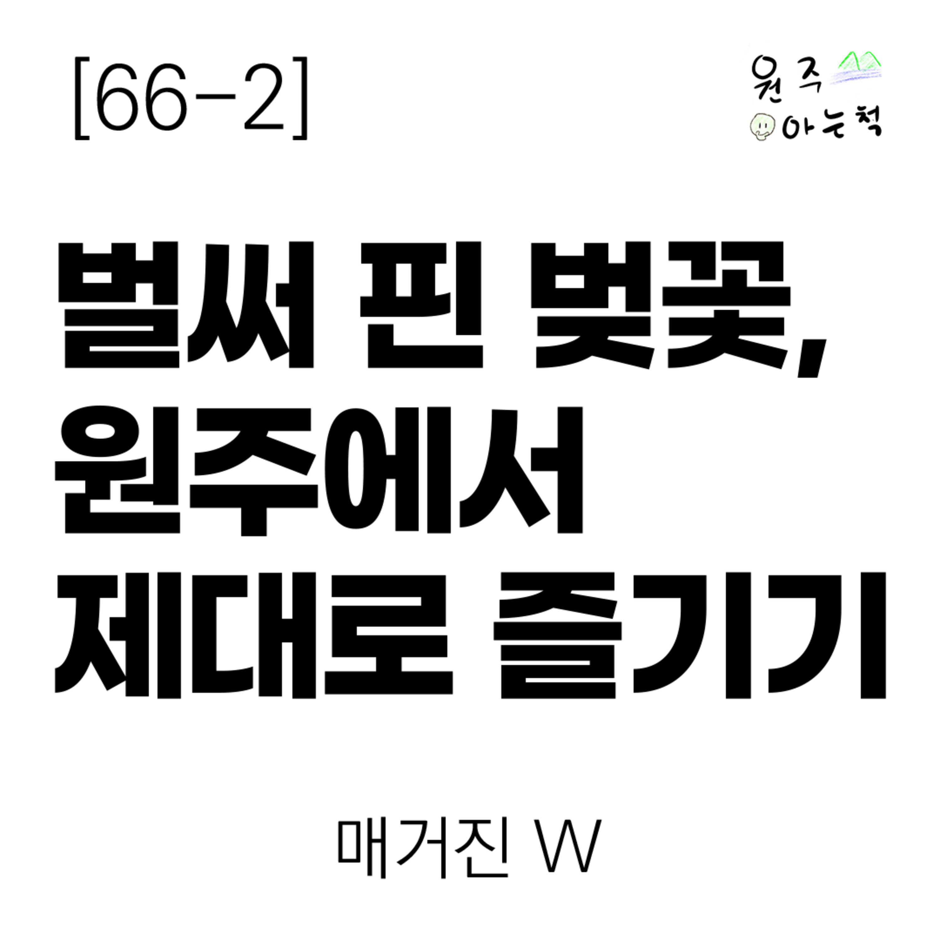 [66-2] 벌써 핀 벚꽃, 원주에서 제대로 즐기기 ｜ 매거진 W episode artwork